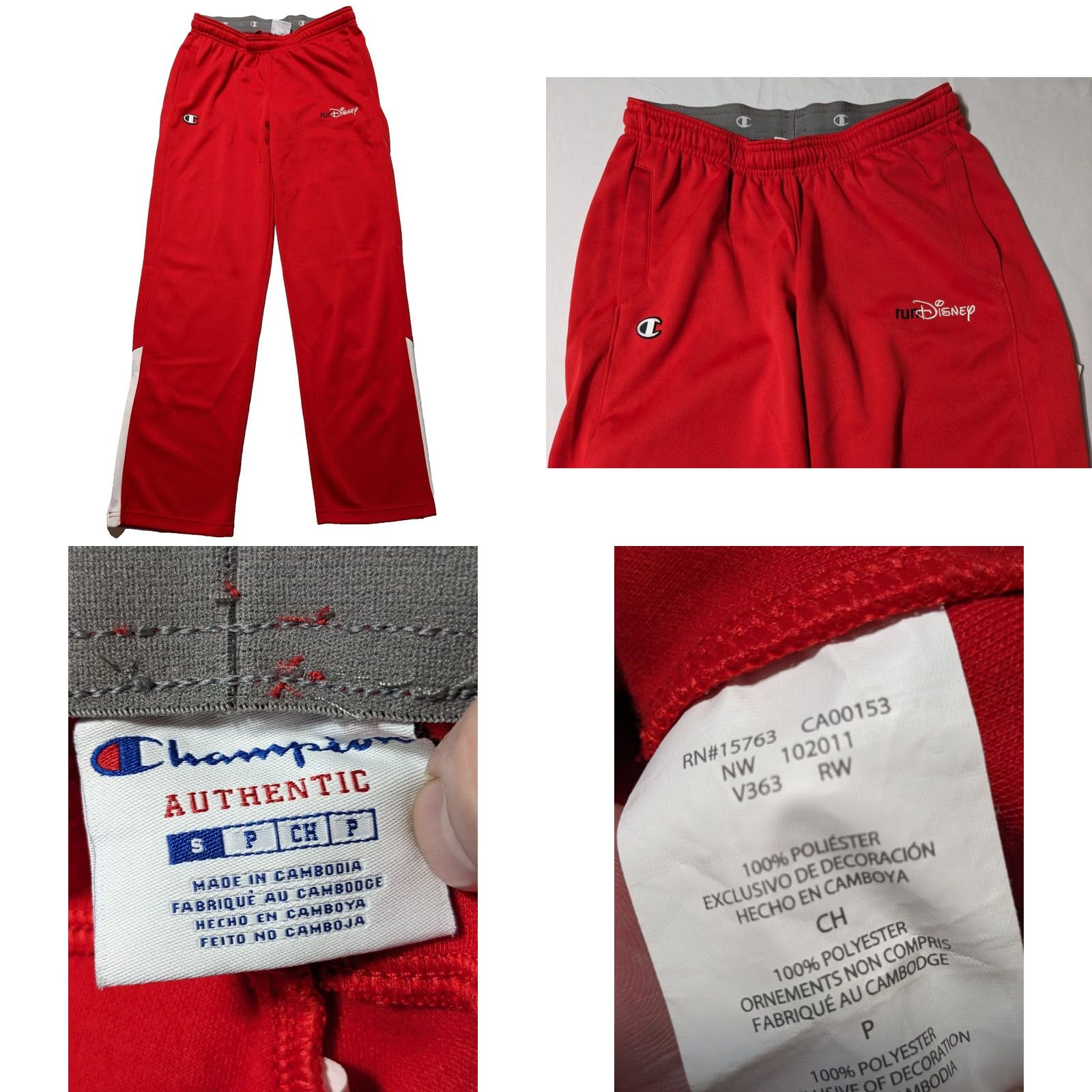 Champion RUN DISNEY Champion Women Small Red White Tracksuit Jacket + Pants Size 28" / US 6 / IT 42 - 9 Thumbnail