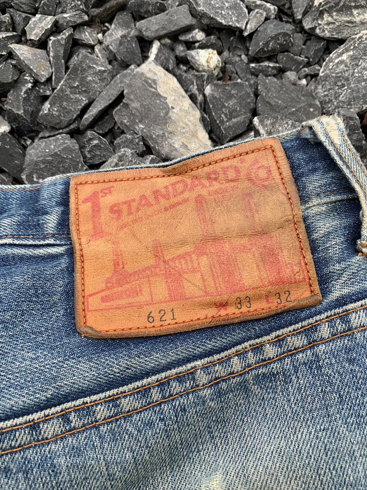 Japanese Brand VINTAGE FIRST STANDARD CO RUSTY FADED DISTRESSED DENIM Size US 33 - 11 Thumbnail
