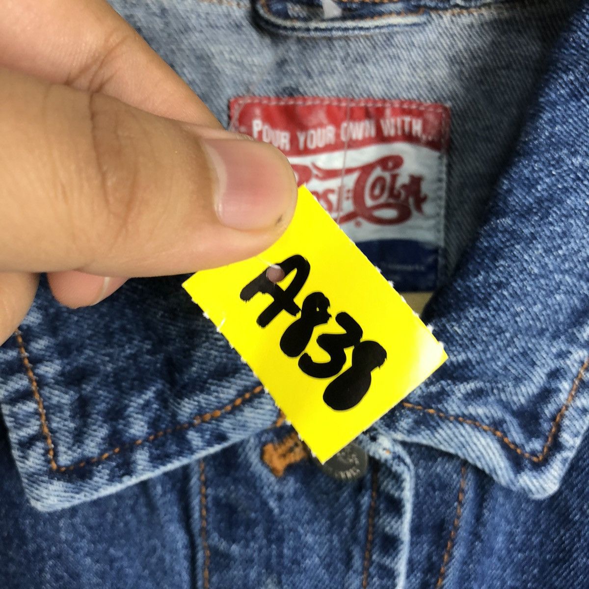 Coca Cola Pepsi Cola Blue Denim Vest #A838 Size US S / EU 44-46 / 1 - 13 Thumbnail