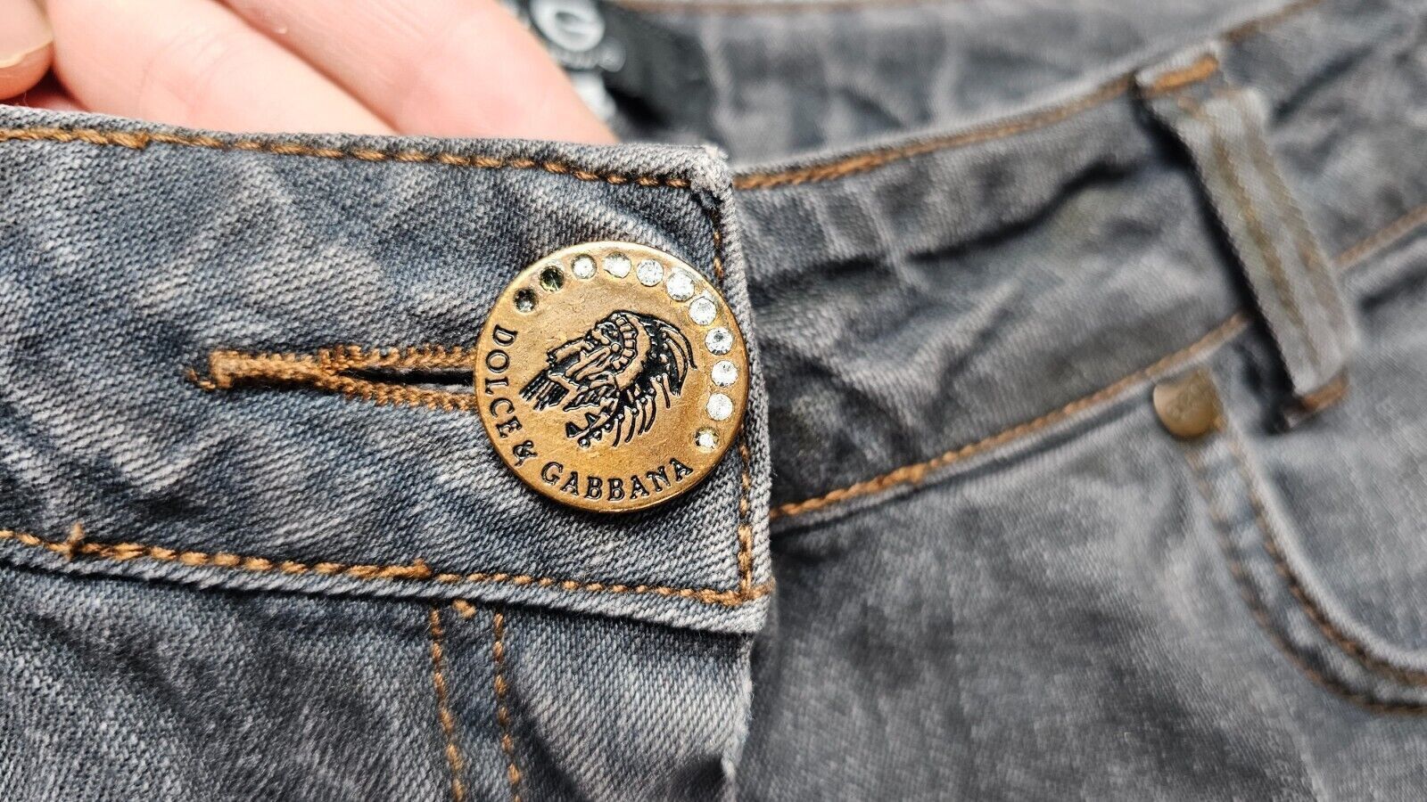 Dolce & Gabbana Vintage Y2K Dolce&Gabbana Gemstone Bell Bottom Jeans 28 Size 28" / US 6 / IT 42 - 5 Thumbnail