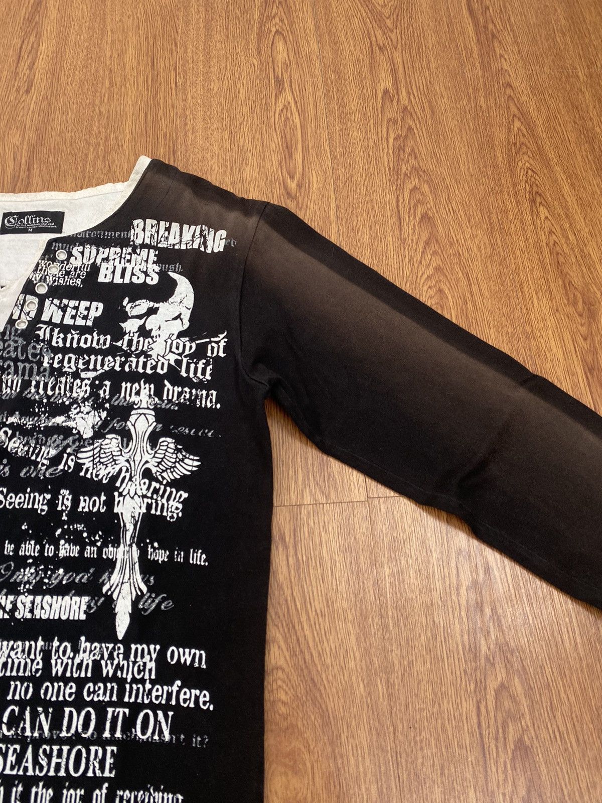 Japanese Brand Collins words skull long sleeve t-shirt Size US M / EU 48-50 / 2 - 5 Thumbnail