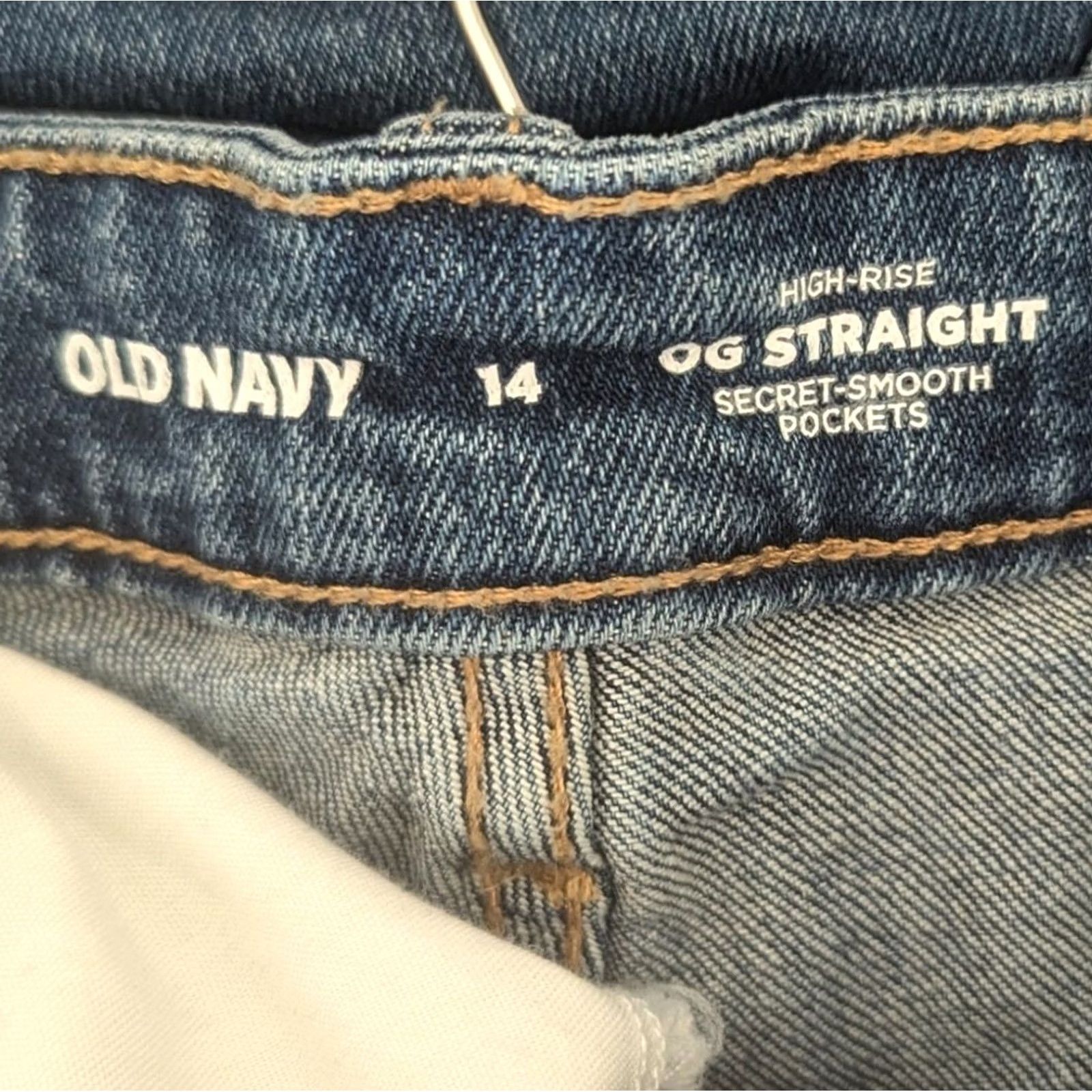 Old Navy VINTAGE Old Navy High Rise OG Strait Jeans Women’s 14 Distressed Denim Raw Hem Y2K 90’s Womens Size 36" / US 14 / IT 50 - 3 Thumbnail