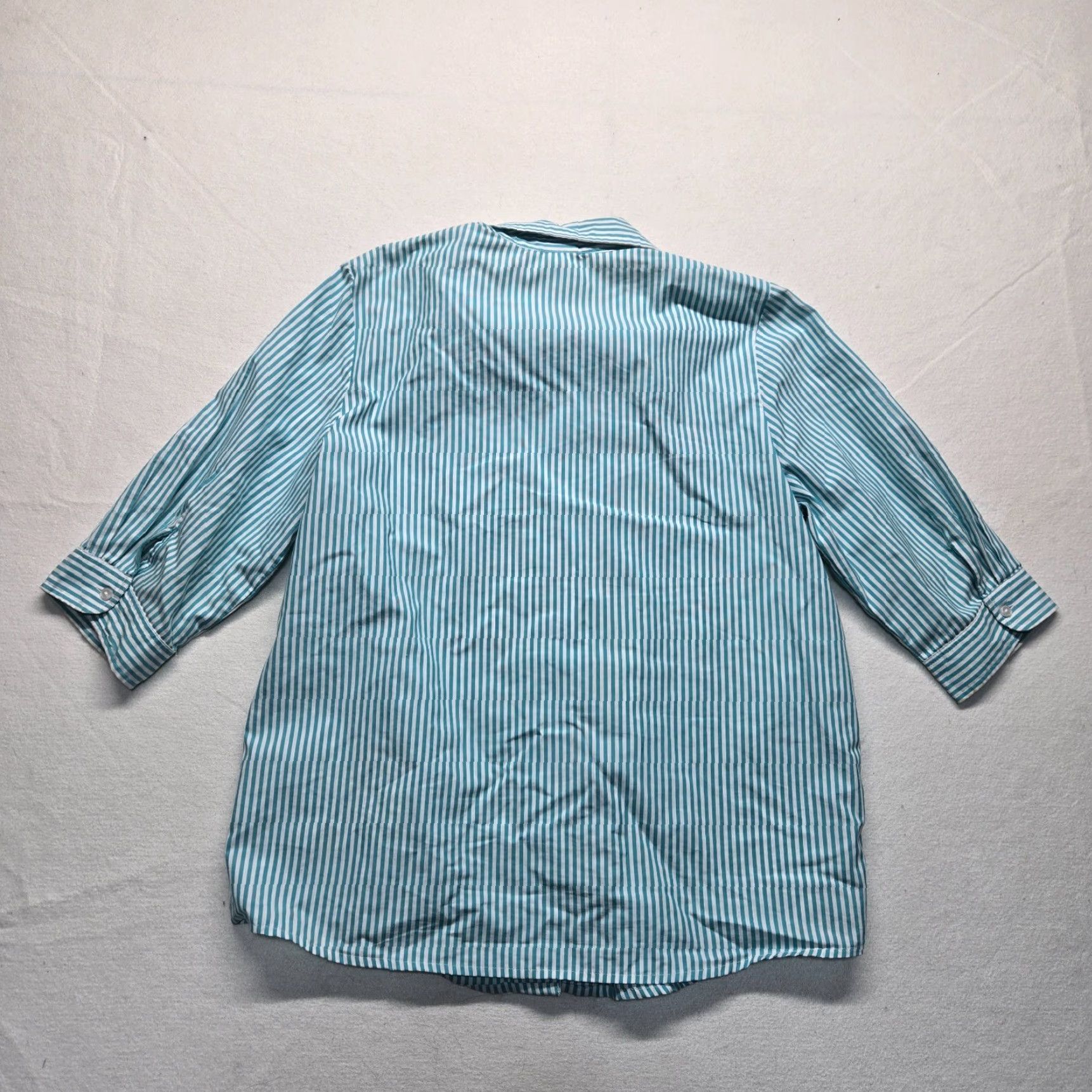 Blair VINTAGE Blair Floral Blue Striped Cotton Button-Up Shirt Women L Summer Spring Fall Embroidered Size L / US 10 / IT 46 - 8 Thumbnail