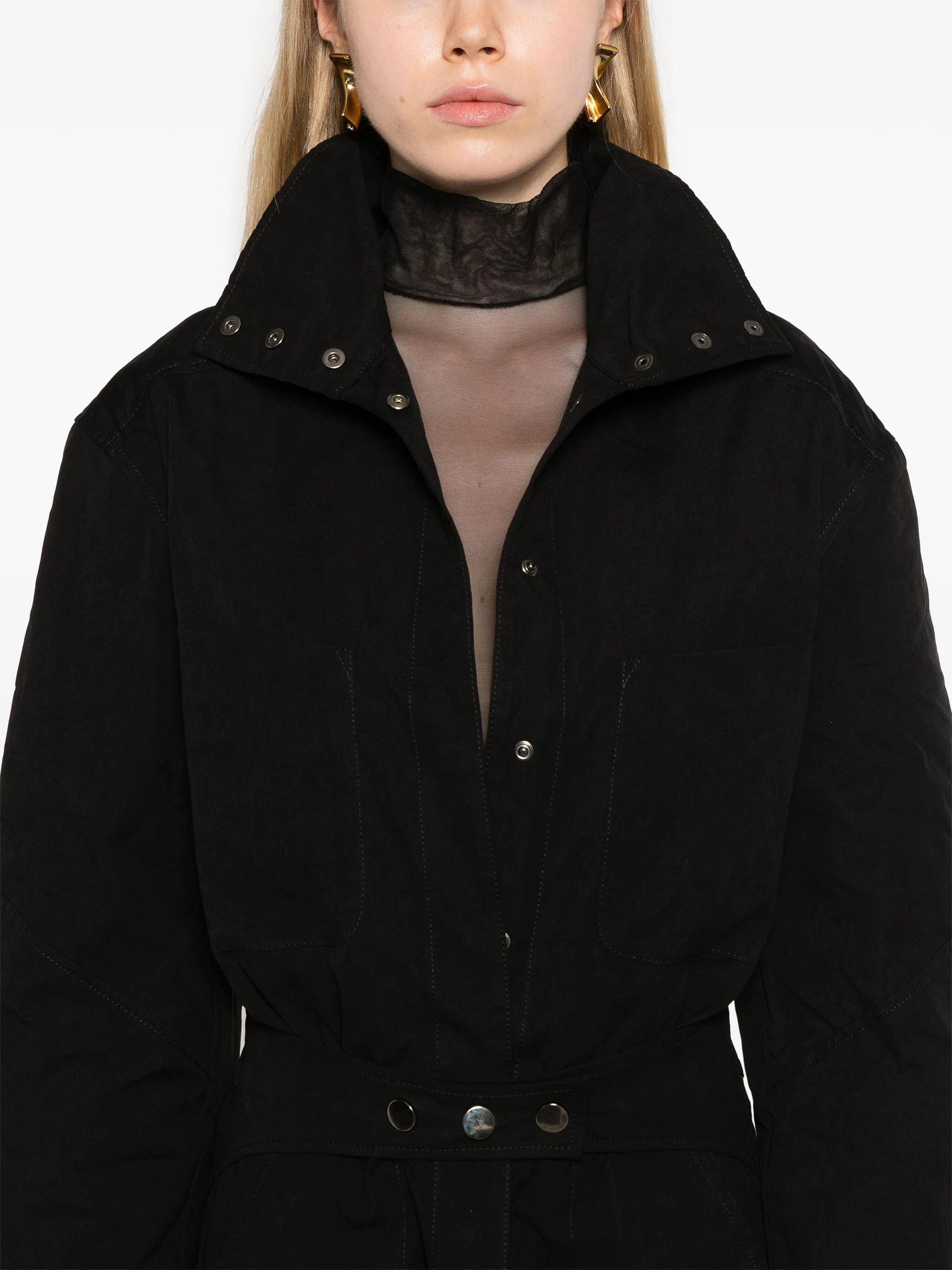 THE ANDAMANE o1s22i1n1024 Sarah Aviator Jumpsuit in Black Size 28" / US 6 / IT 42 - 5 Thumbnail