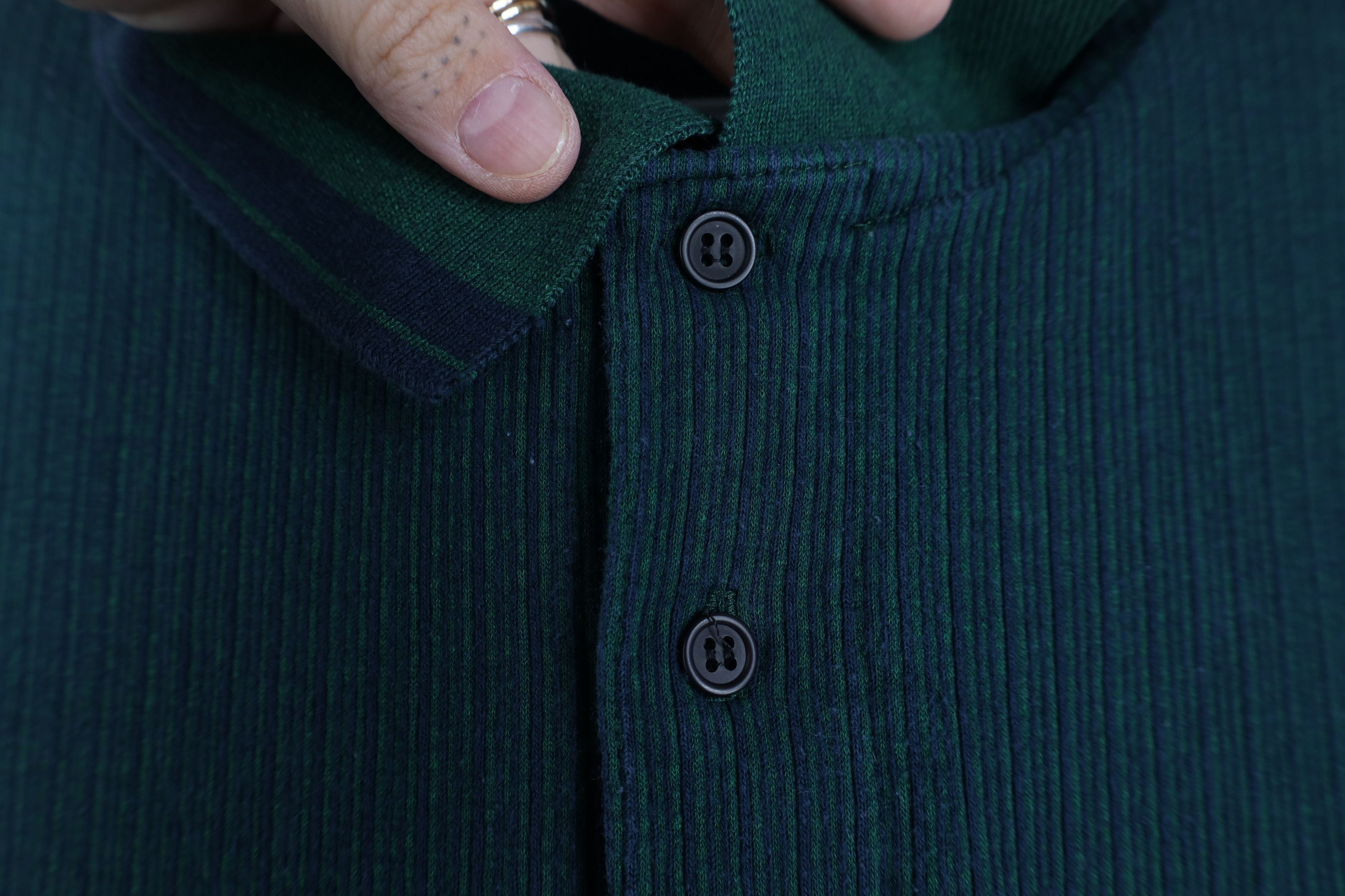 Vintage Vintage 90s Streetwear Ribbed Knit Golf Polo Shirt USA Size US XL / EU 56 / 4 - 4 Thumbnail