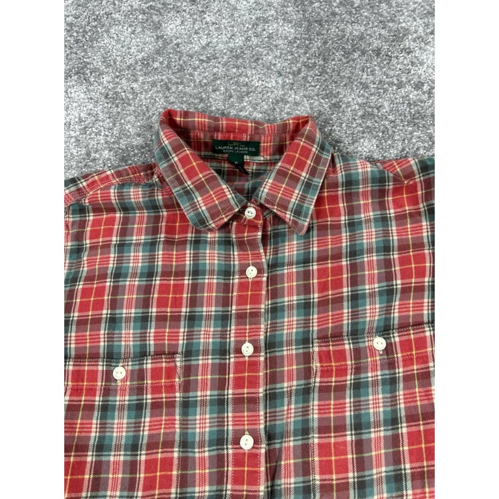 Ralph Lauren VINTAGE Lauren Ralph Lauren Shirt Mens XL Blue Cotton Flannel Button-Up Collared Plaid Long Sleeve Button Adjustable Size US XL / EU 56 / 4 - 2 Thumbnail