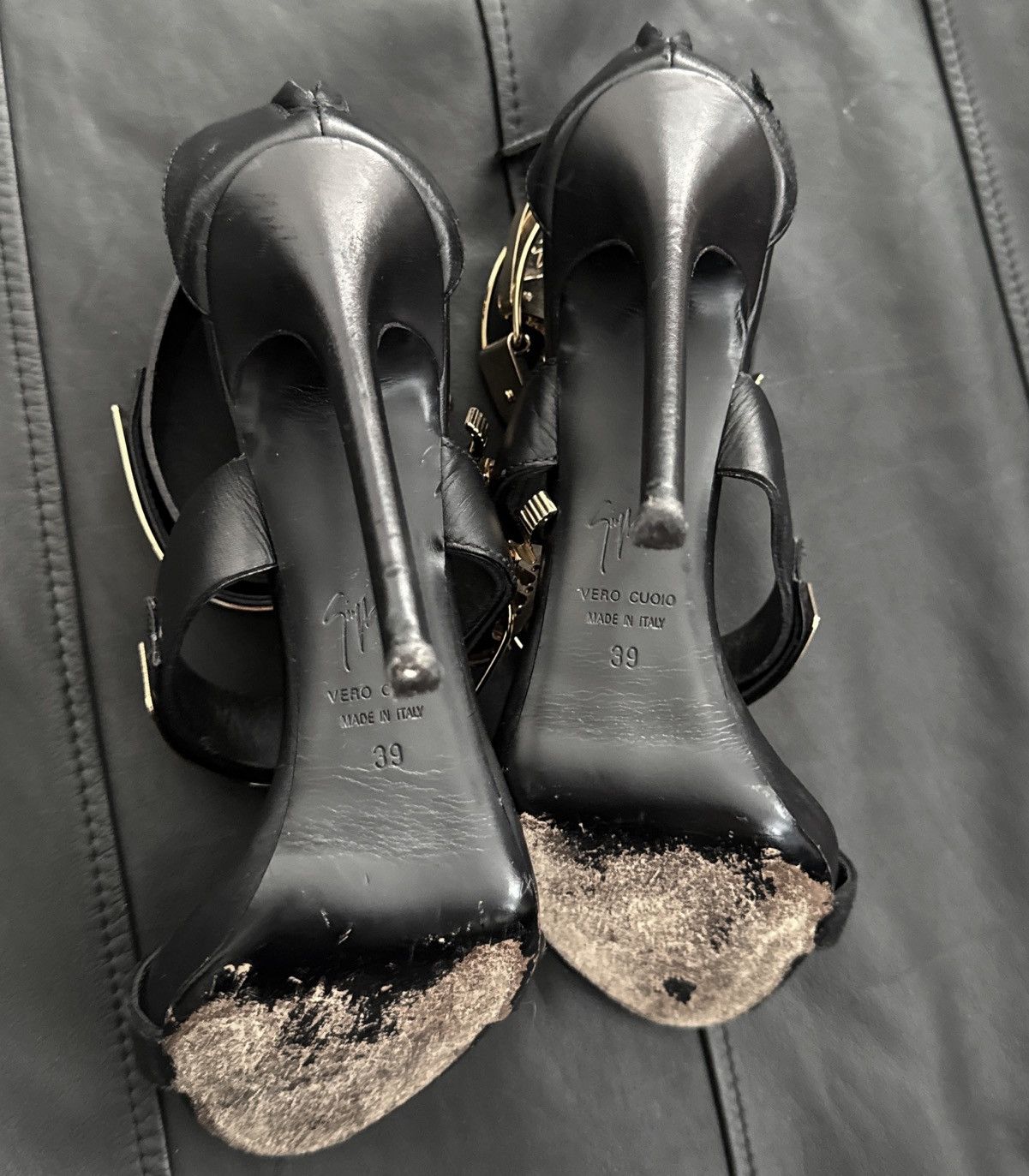 Giuseppe Zanotti Giuseppe Zanotti Coline Three Strap Gold Bangles Sandals Size US 9 / IT 39 - 8 Thumbnail