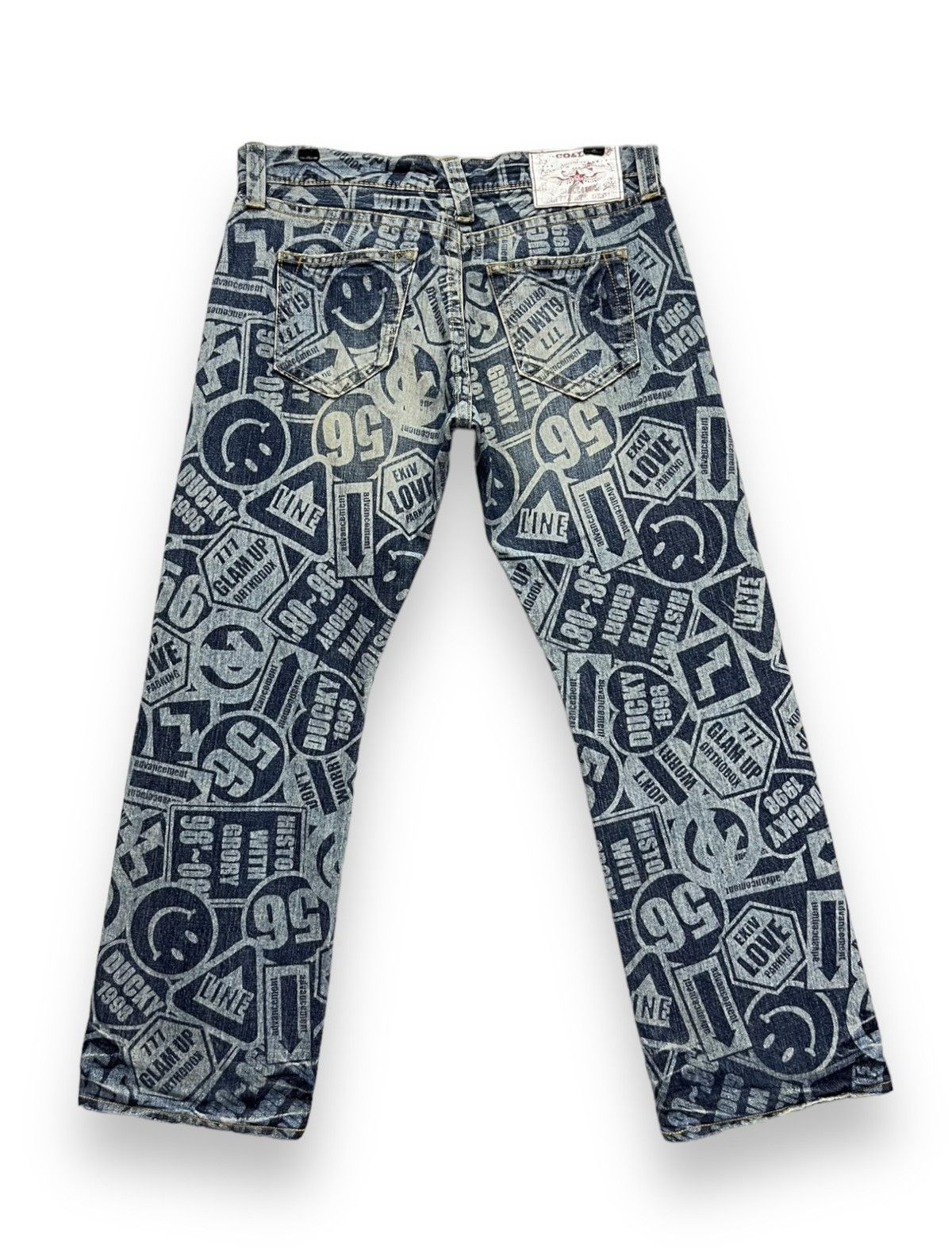 Japanese Brand 😃90’s CO&LU All Over Print Kapital Smiley Legitimate Denim Size US 33 - 3 Thumbnail