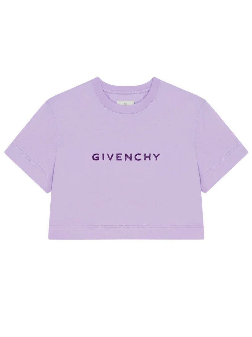 Givenchy o1srvl11e1124 Cropped Masculine T-Shirt in Lavender Size S / US 4 / IT 40 - 1 Preview
