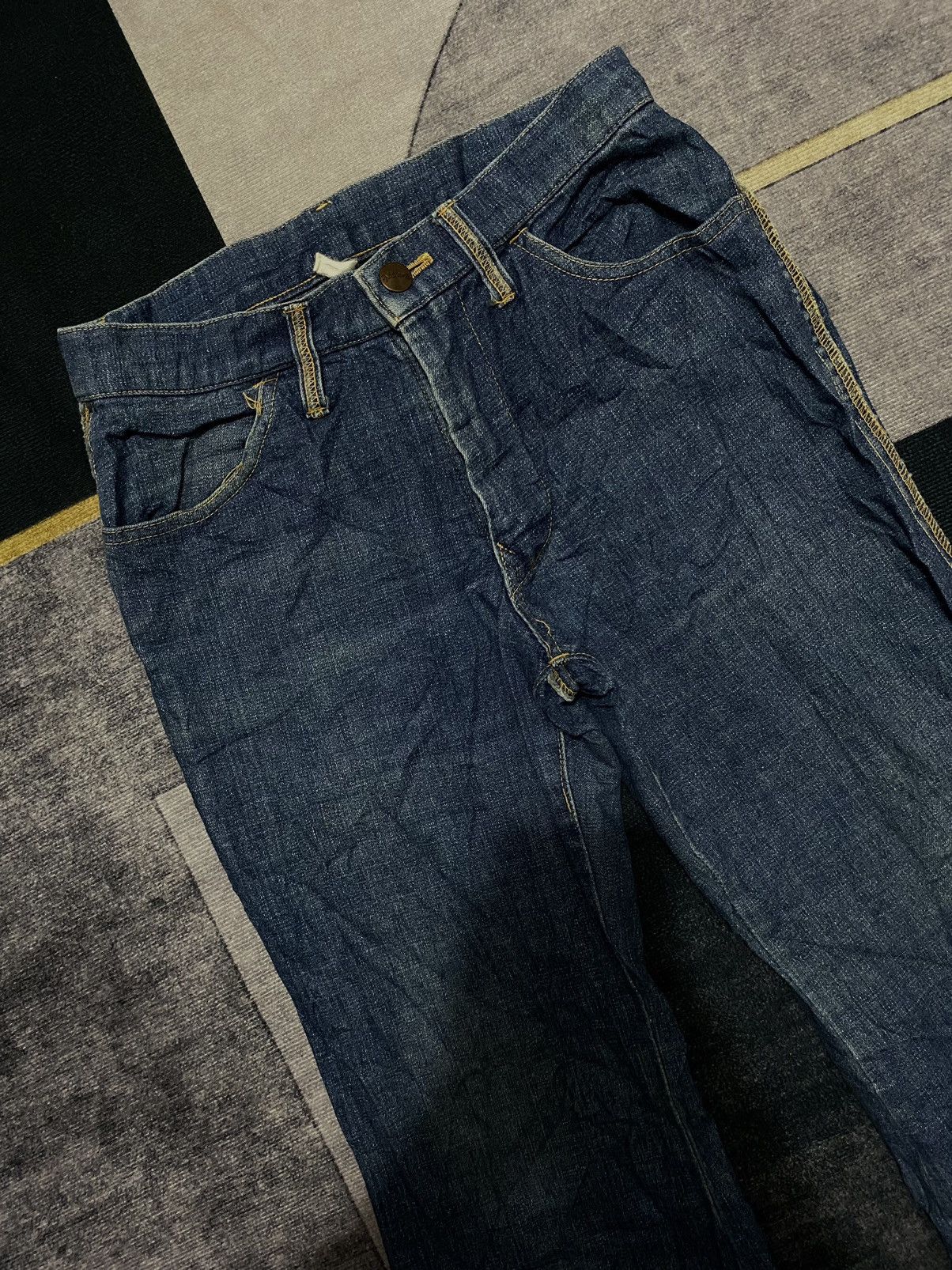 Vintage ADDENDA SUPER FLARE BOOT CUT DENIM PANTS Size 24" / US 00 / IT 34 - 2 Thumbnail