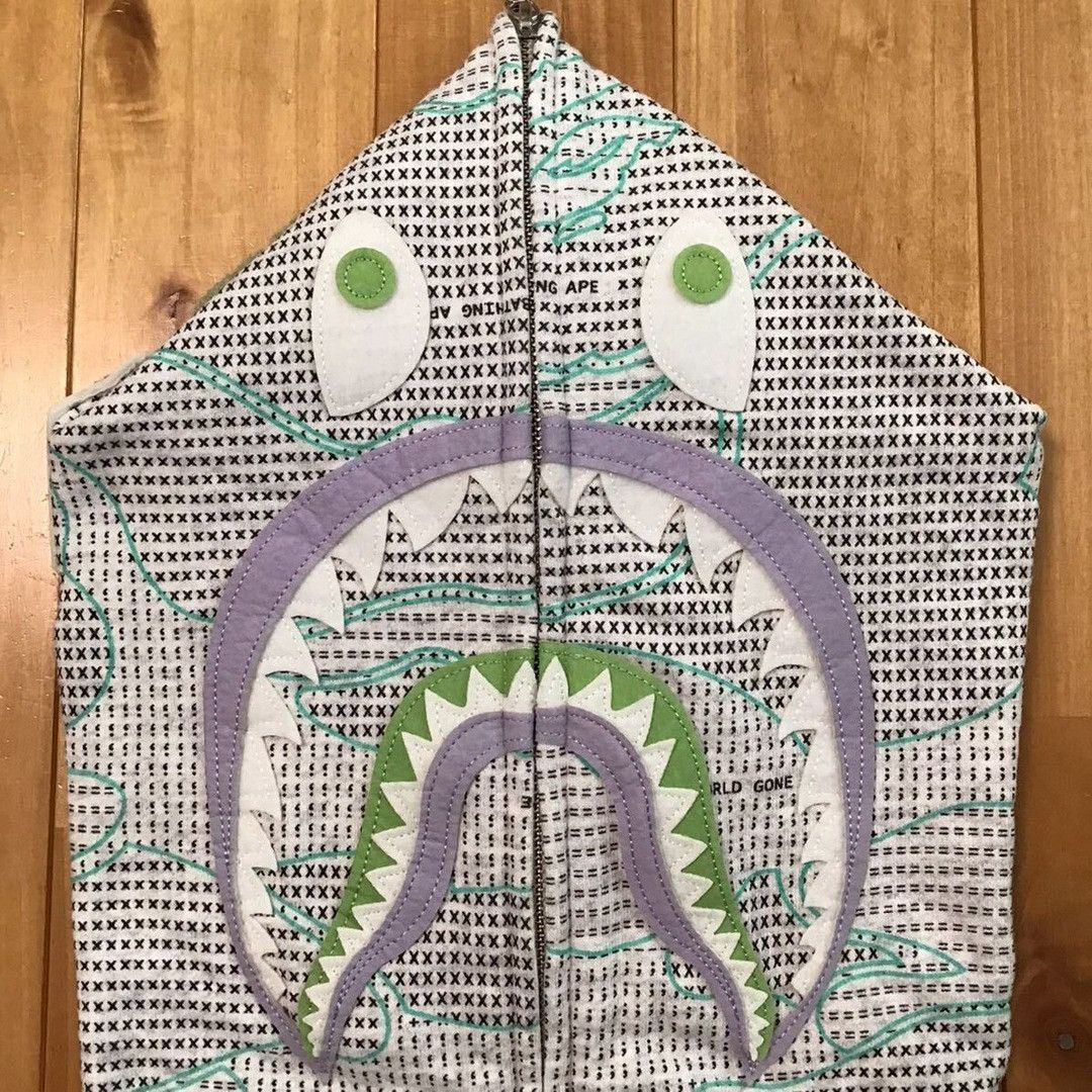 Bape 💫Glow in the dark💫 BAPE TEXT CODE CAMO Shark full zip hoodie Size US L / EU 52-54 / 3 - 4 Thumbnail