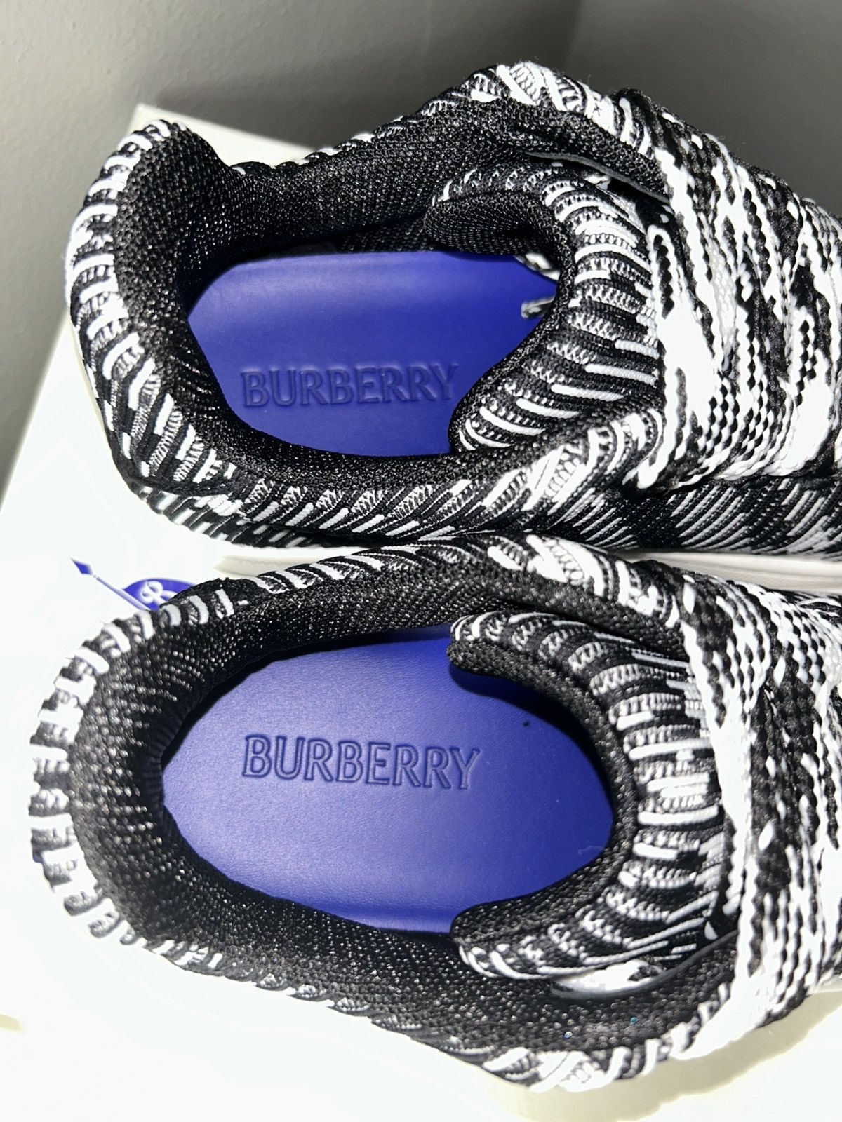 Burberry Burberry Box Knit Black Check Low Top Sneakers Size 39 Size US 7.5 / EU 40-41 - 4 Thumbnail