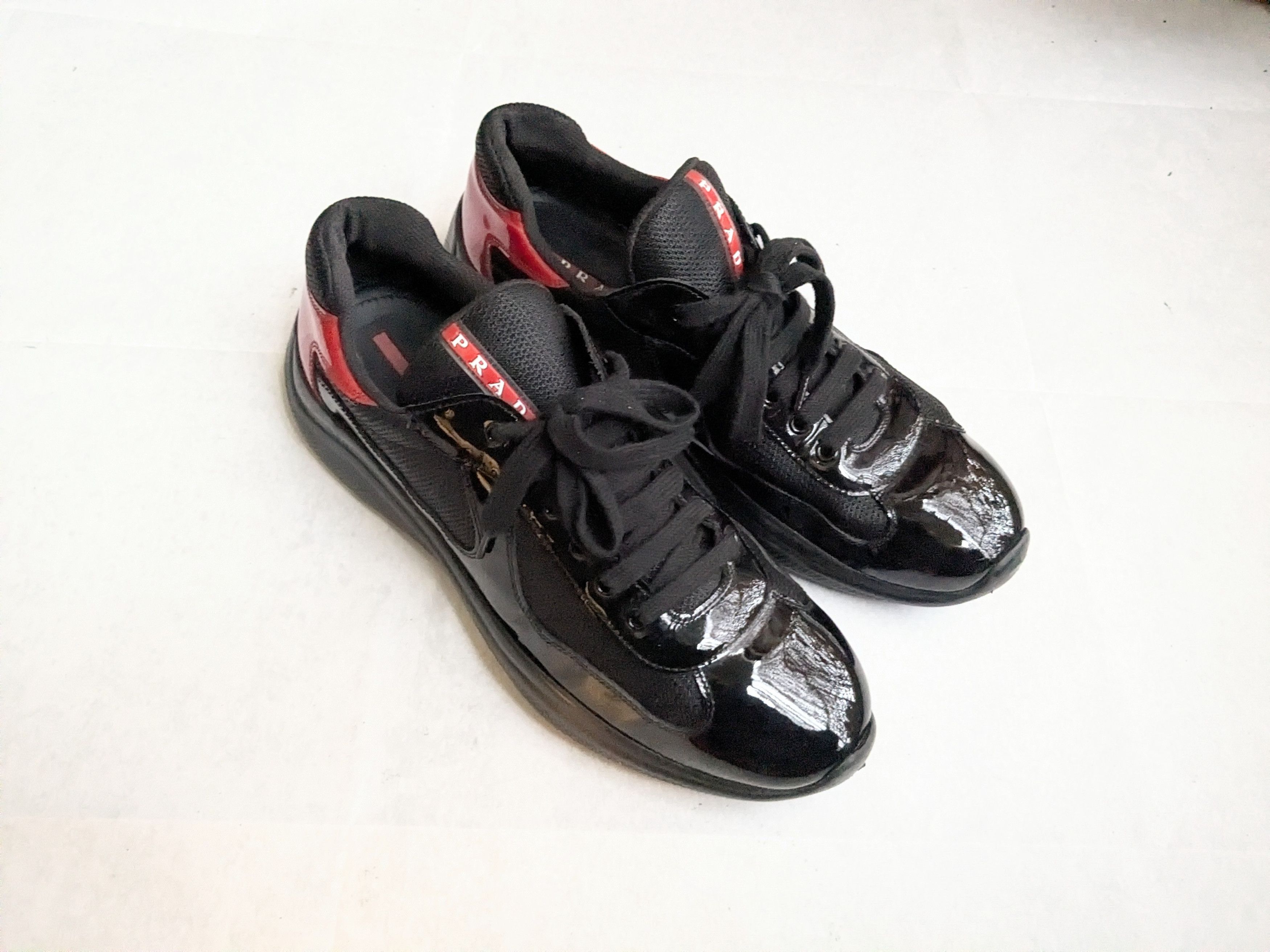 Prada Prada America's Cup Sneakers Red Black Patent 11 Size US 11 / EU 44 - 4 Thumbnail