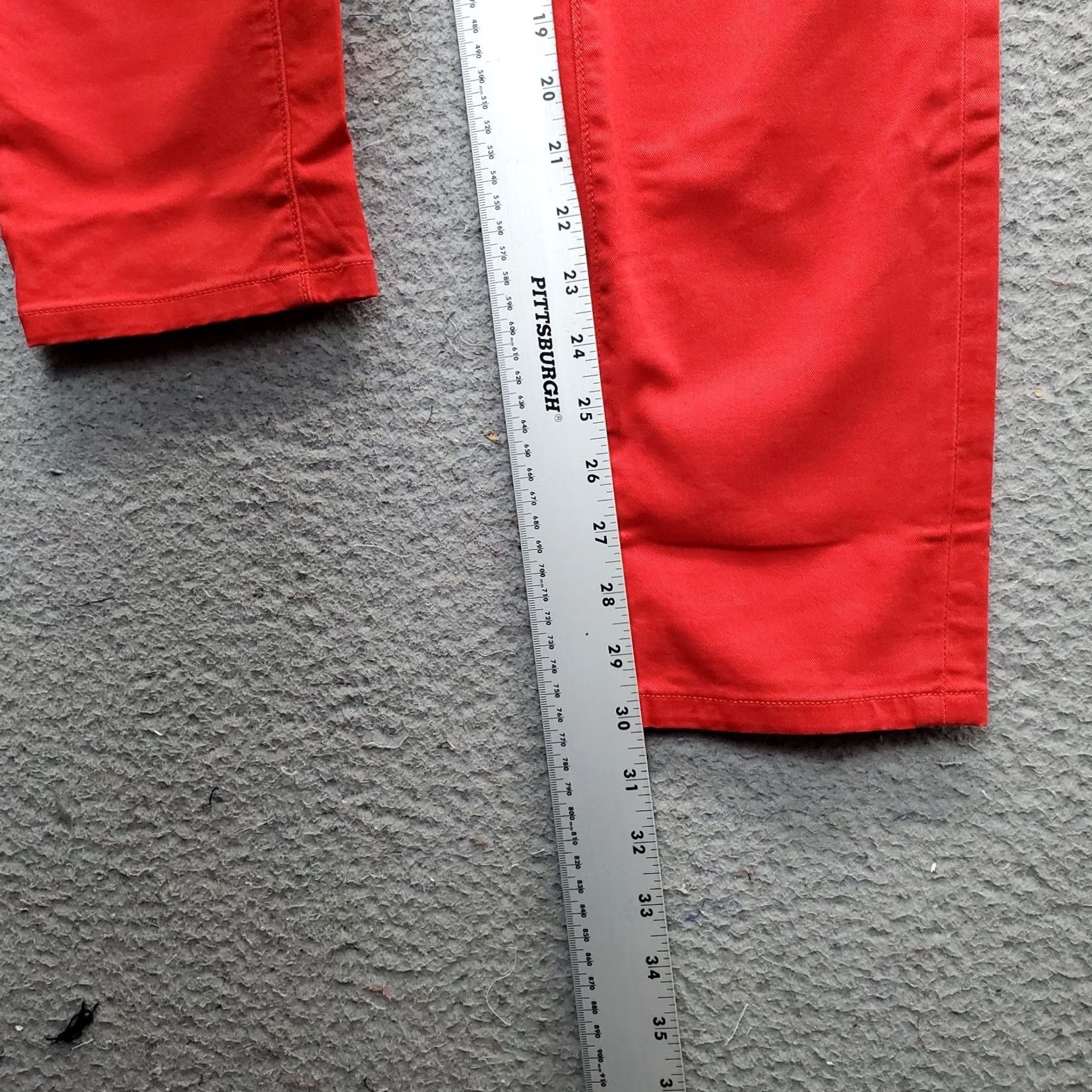 Loft LOFT Ann Taylor Jeans Womens Red Denim Low Rise Stretch Skinny Leg Size 0 Size 25" / US 0 / IT 36 - 4 Thumbnail