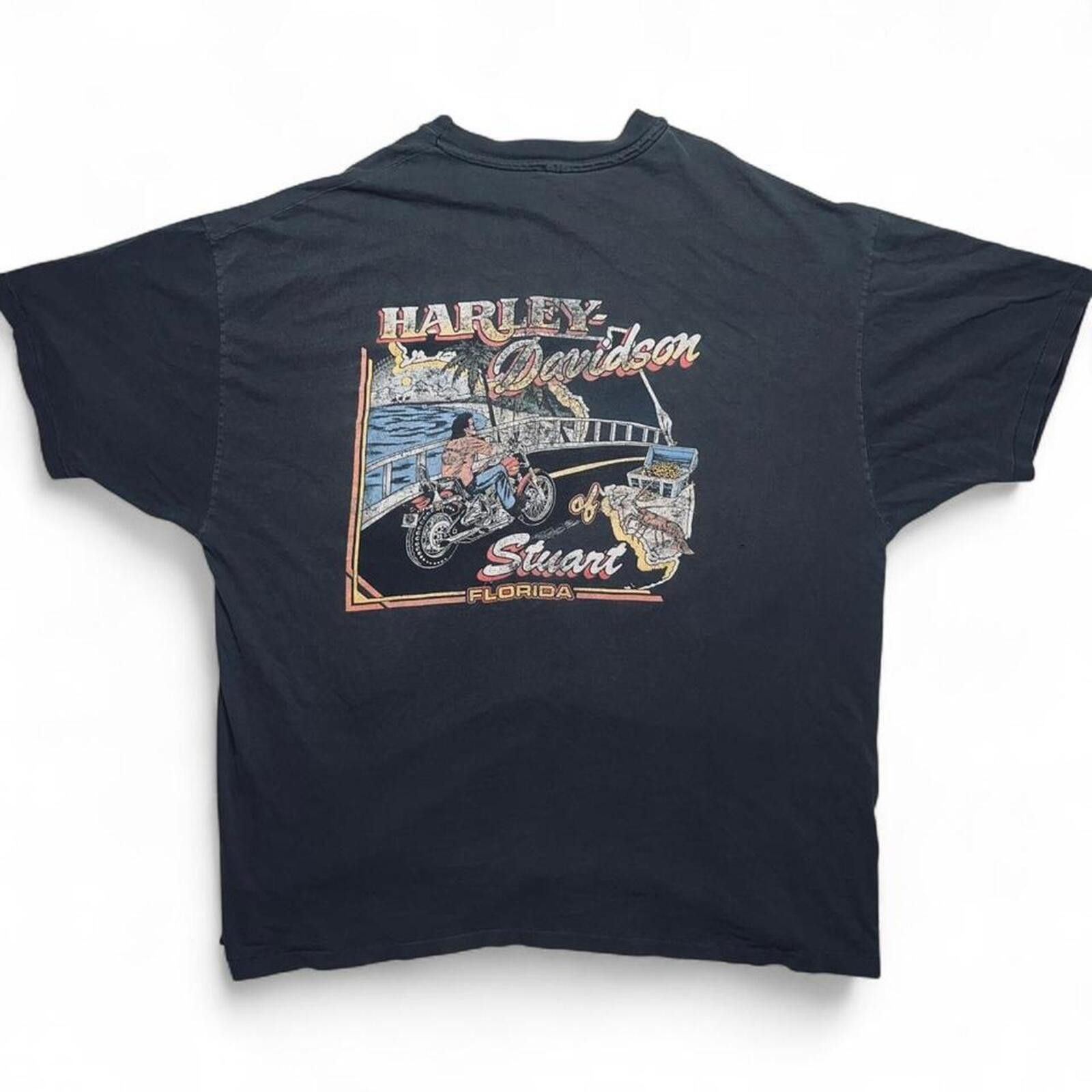 Harley Davidson VTG Harley Davidson Stuart Florida Treasure Biker Tee 3XL Size US XXL / EU 58 / 5 - 2 Thumbnail