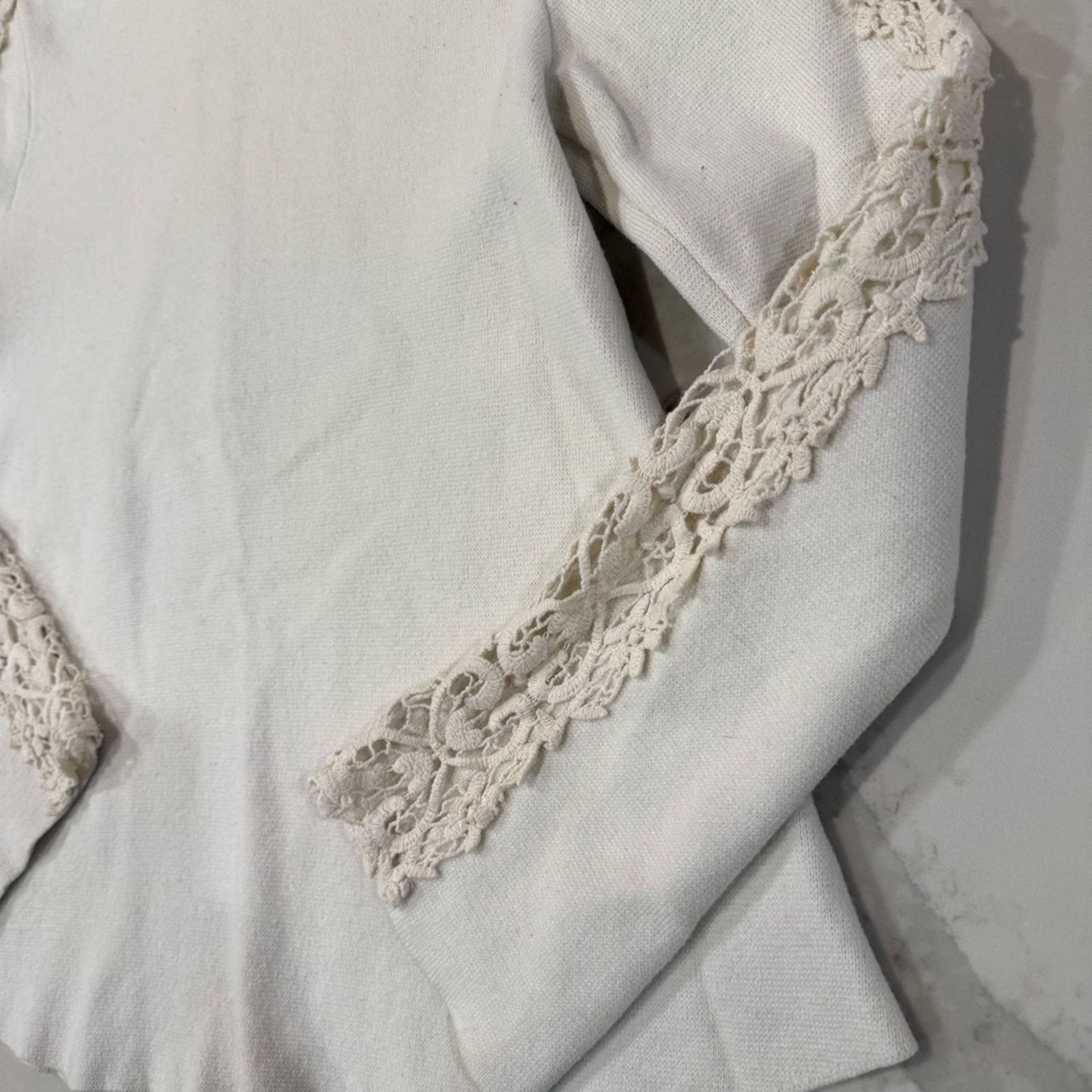 Anthropologie Knitted & Knotted Cashmere Blend Crochet Sweater Women Small Size S / US 4 / IT 40 - 5 Thumbnail