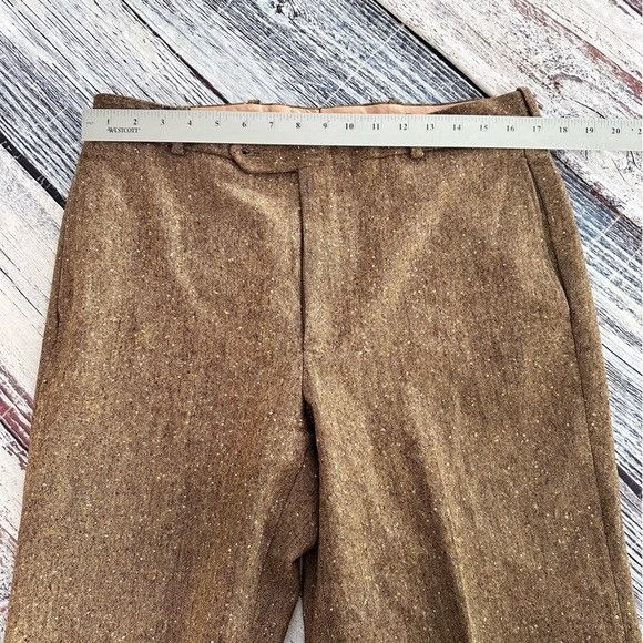 Bullock & Jones Bullock & Jones Men's Brown Textured Wool Trousers Pants Size US 34 / EU 50 - 8 Thumbnail