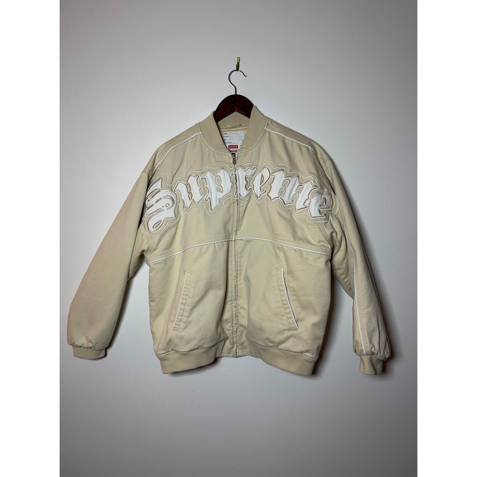Supreme Twill Old English Varsity Jacket | Grailed