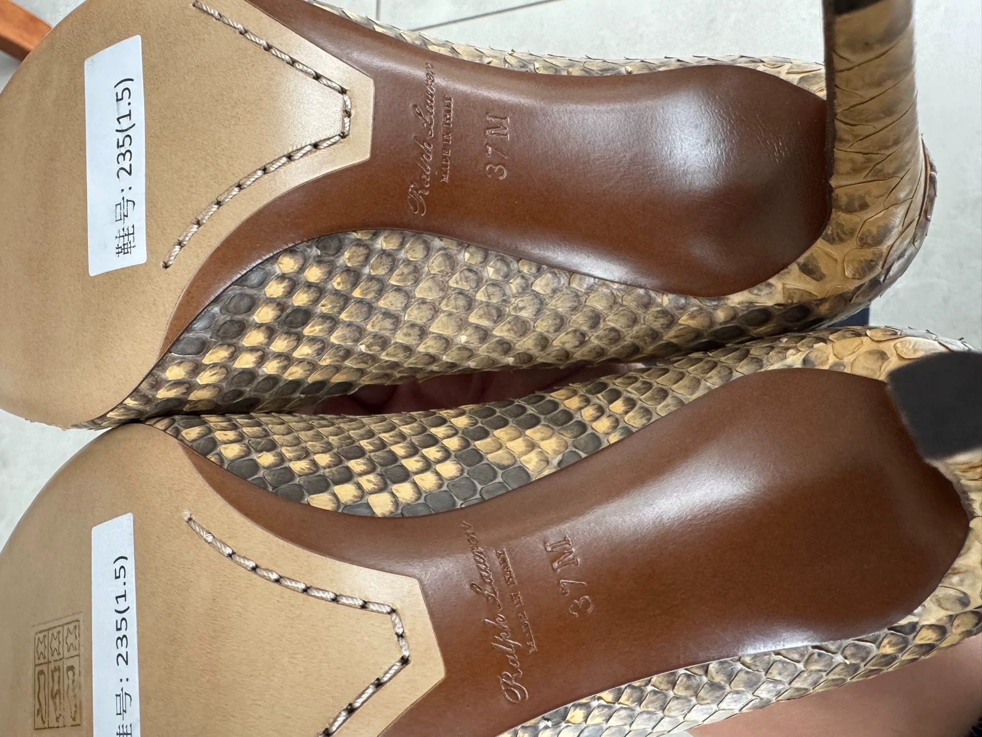 Polo Ralph Lauren Ralph Lauren Purple Label Python Skin Heels 37.5 EU New Size US 6.5 / IT 36.5 - 6 Thumbnail
