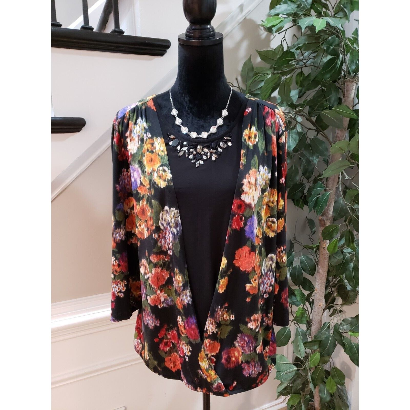 Other New Directions Polyester Round Neck Long Sleeve Blouse 3X Size 3XL / US 20-22 - 1 Thumbnail