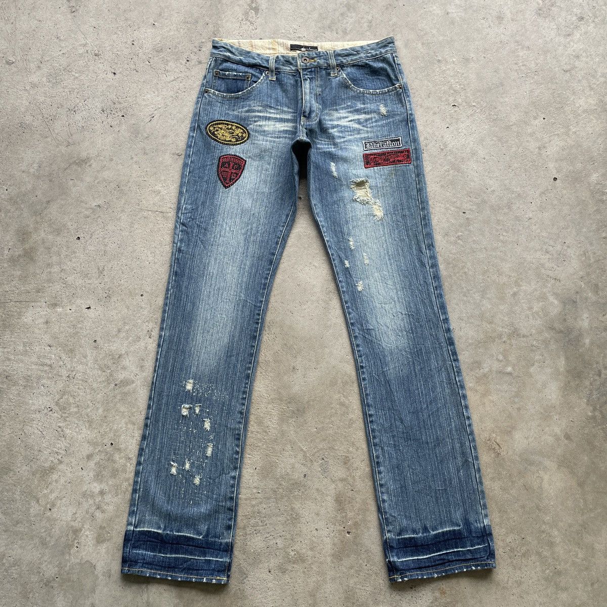 Japanese Brand × Jean Vintage Japan Armee Francaise Patch Faded Jeans Pants Denim Size US 32 / EU 48 - 1 Thumbnail