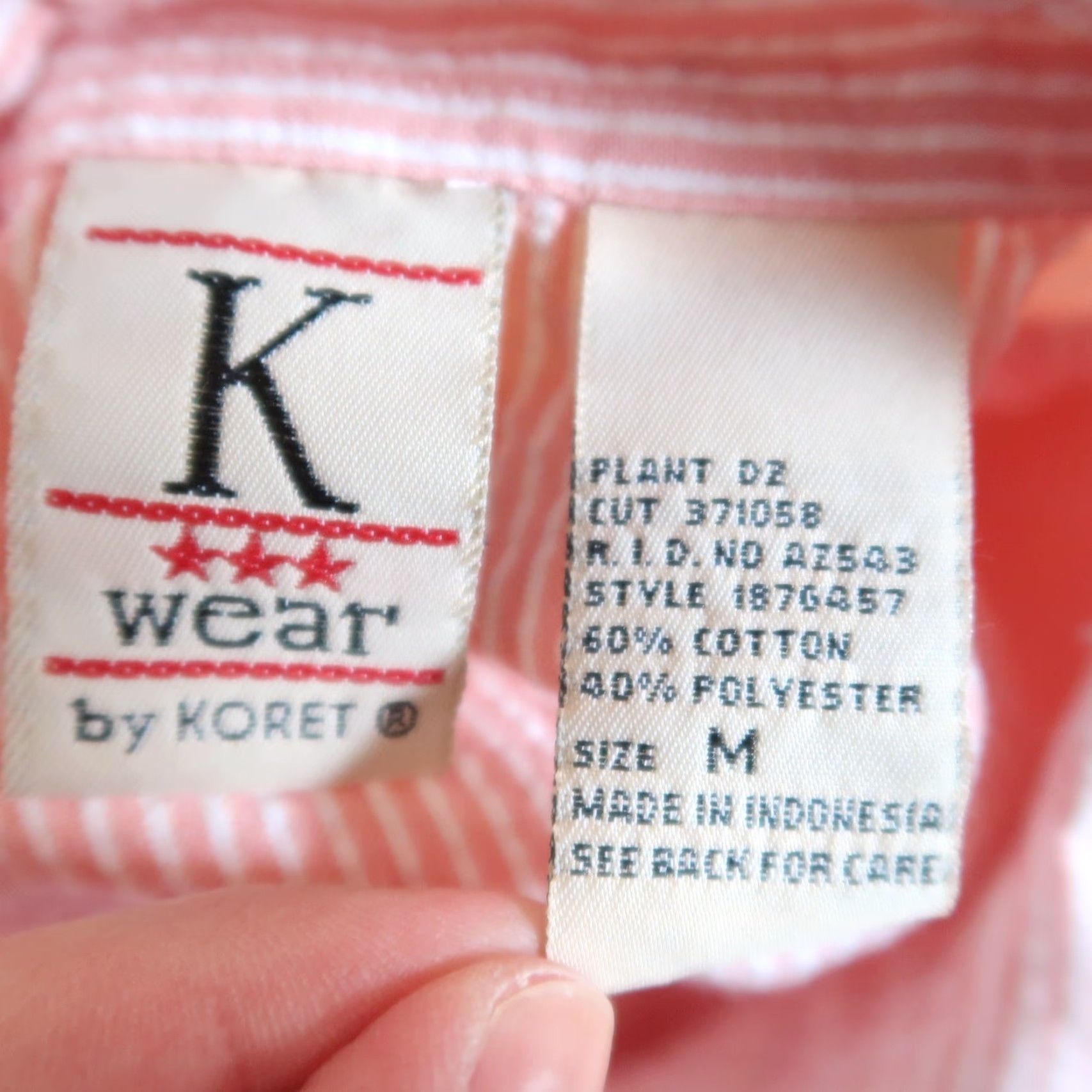 Vintage VINTAGE Koret Pink and White Stripe Flower Embroidered Button-Down Top M Shirt Womens 90s Casual Floral Size M / US 6-8 / IT 42-44 - 5 Thumbnail