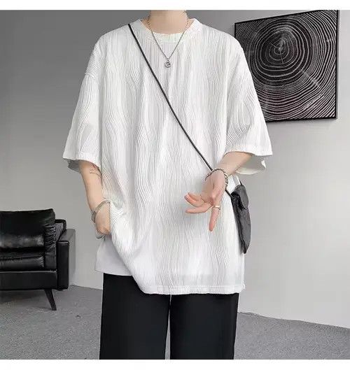 Japanese Brand Himejima x Ema 💎 Korean Wave Pleated Relaxed Tee T-shirt Size US M / EU 48-50 / 2 - 4 Thumbnail