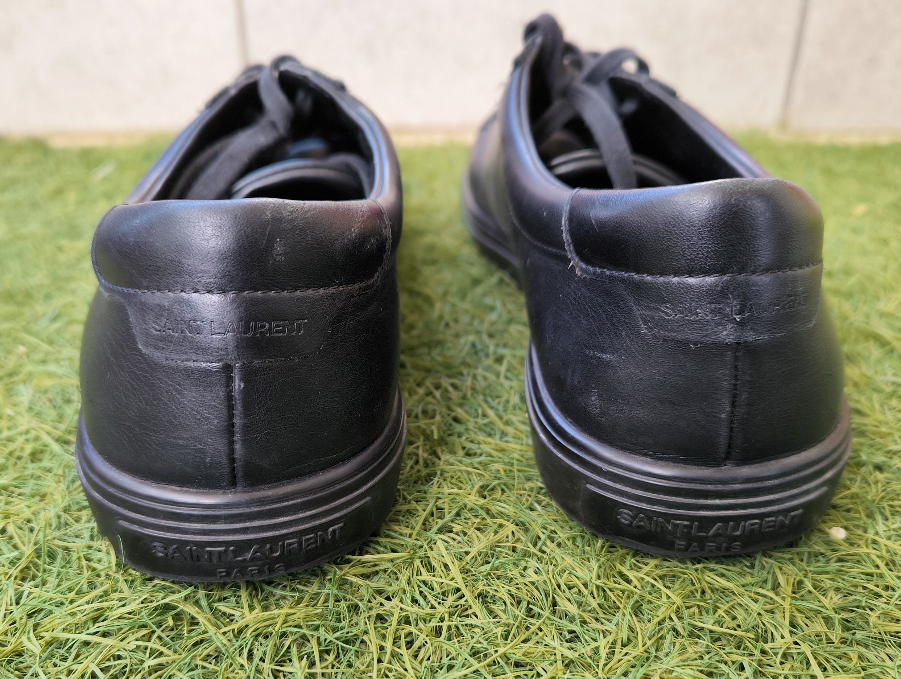 Saint Laurent Paris Saint Laurent Black Leather Low Top Sneakers Made in Italy Size US 9.5 / EU 42-43 - 8 Thumbnail