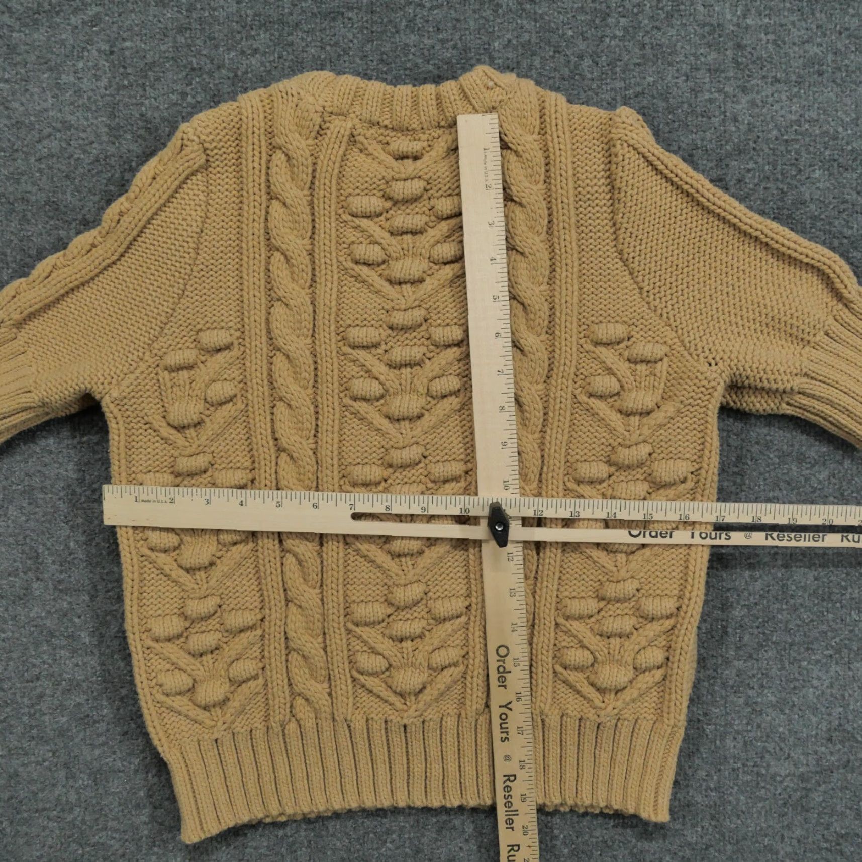 Zara VINTAGE Zara Sweater Women Small Tan Brown Cable Knit Short Sleeve Size S / US 4 / IT 40 - 7 Thumbnail