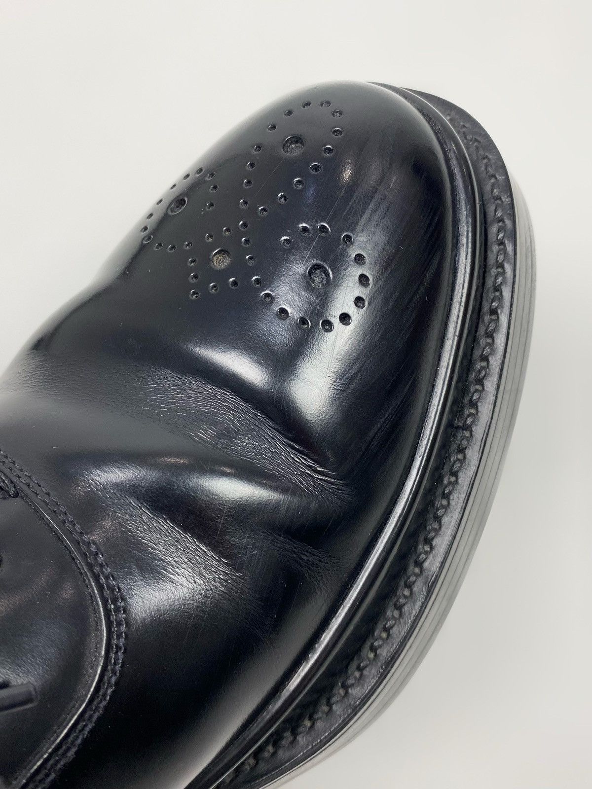Prada Prada Black Brushed Leather Oxford Shoes Size US 7 / EU 40 - 10 Thumbnail
