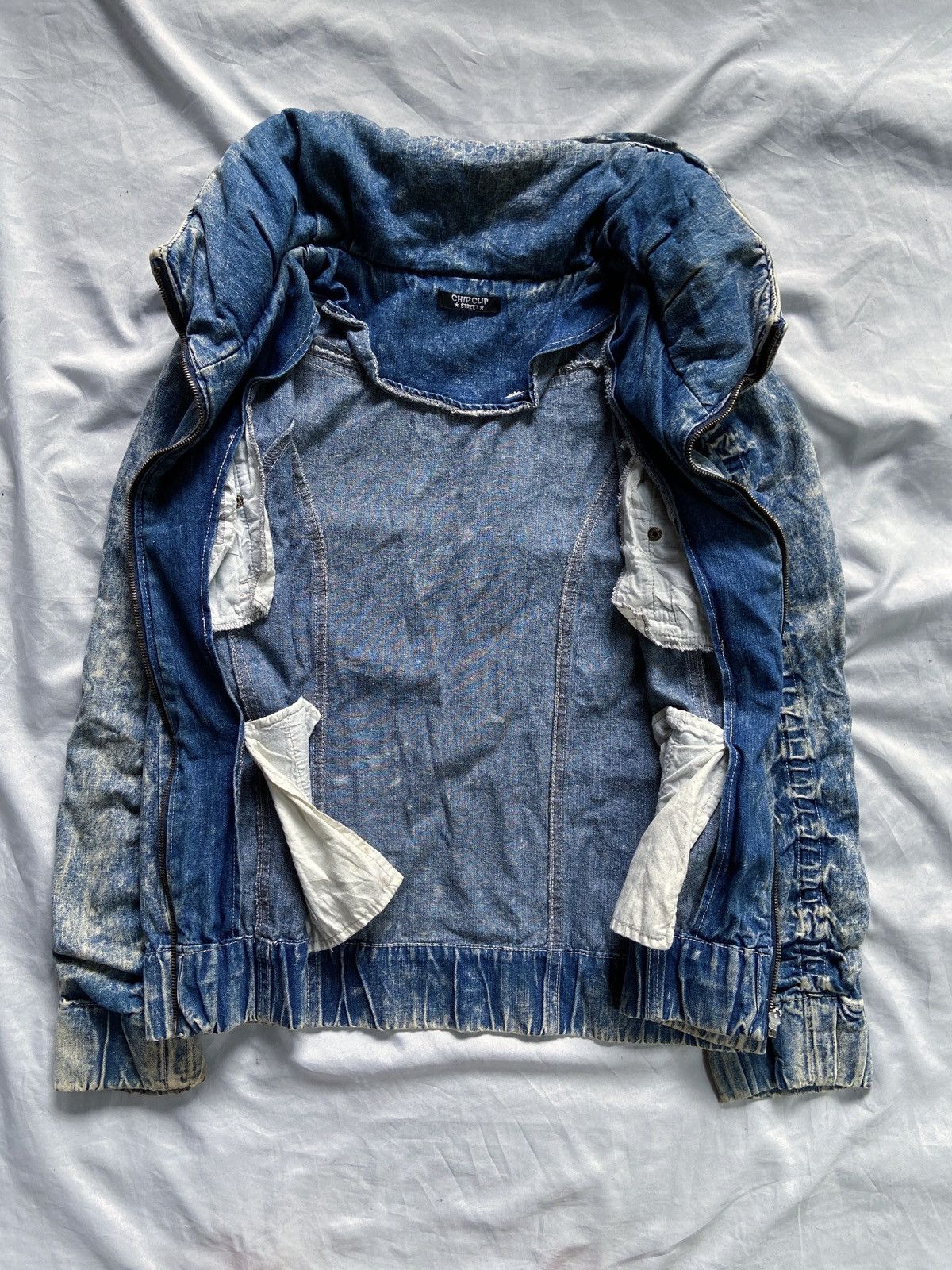 Japanese Brand CHIP CLIP STREET BLUE DENIM WASHED STYLE BONO ZIP JACKET Size US M / EU 48-50 / 2 - 10 Thumbnail