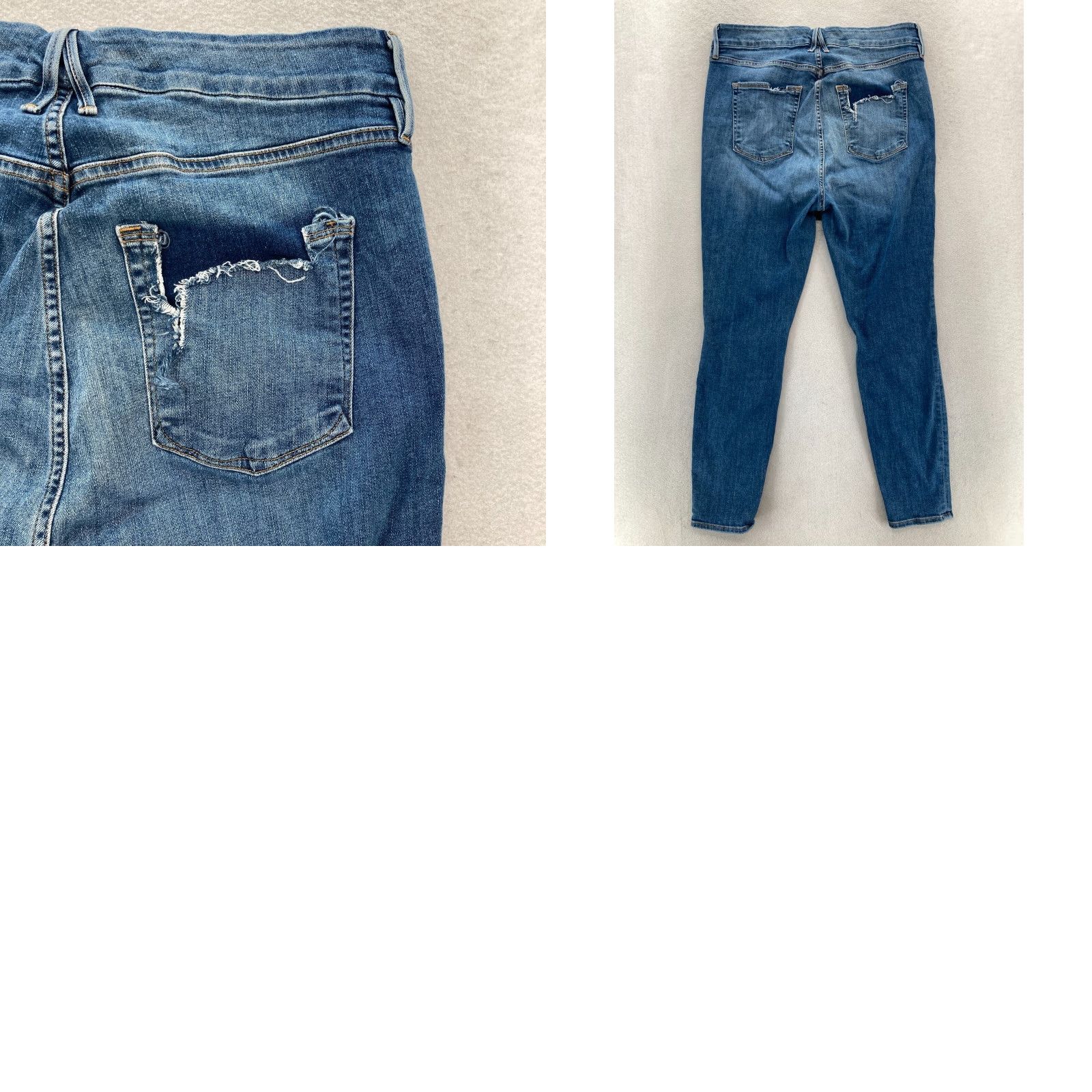 Good American Good American Good Legs Ripped Pocket Jeans Women's Plus 18 Blue Stretch Denim Slim High Rise 5-Pocket Menus Womens Size 40" / US 18 - 9 Thumbnail