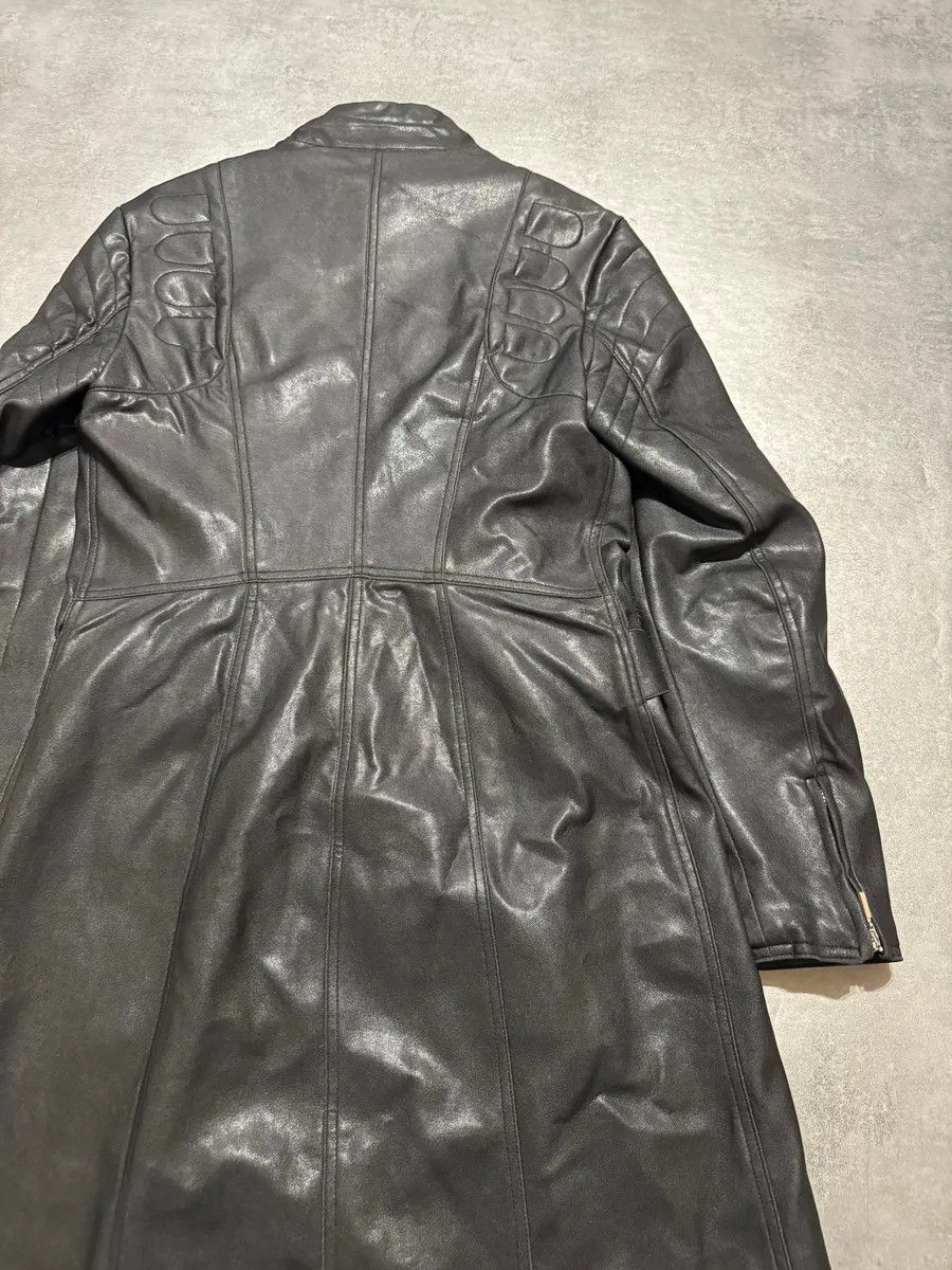 Vintage 2000s Plein Sud Asymmetrical Black Padded Leather Trench Jacket Size US XS / EU 42 / 0 - 5 Thumbnail