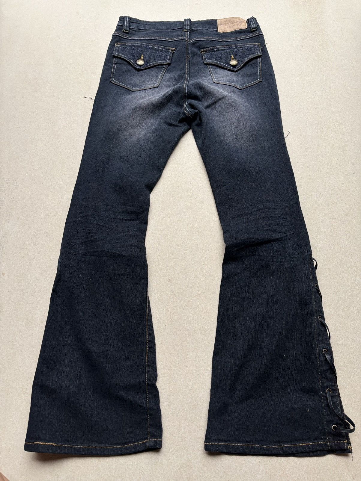 Japanese Brand TVS lace-up flare jeans Size US 29 - 5 Thumbnail