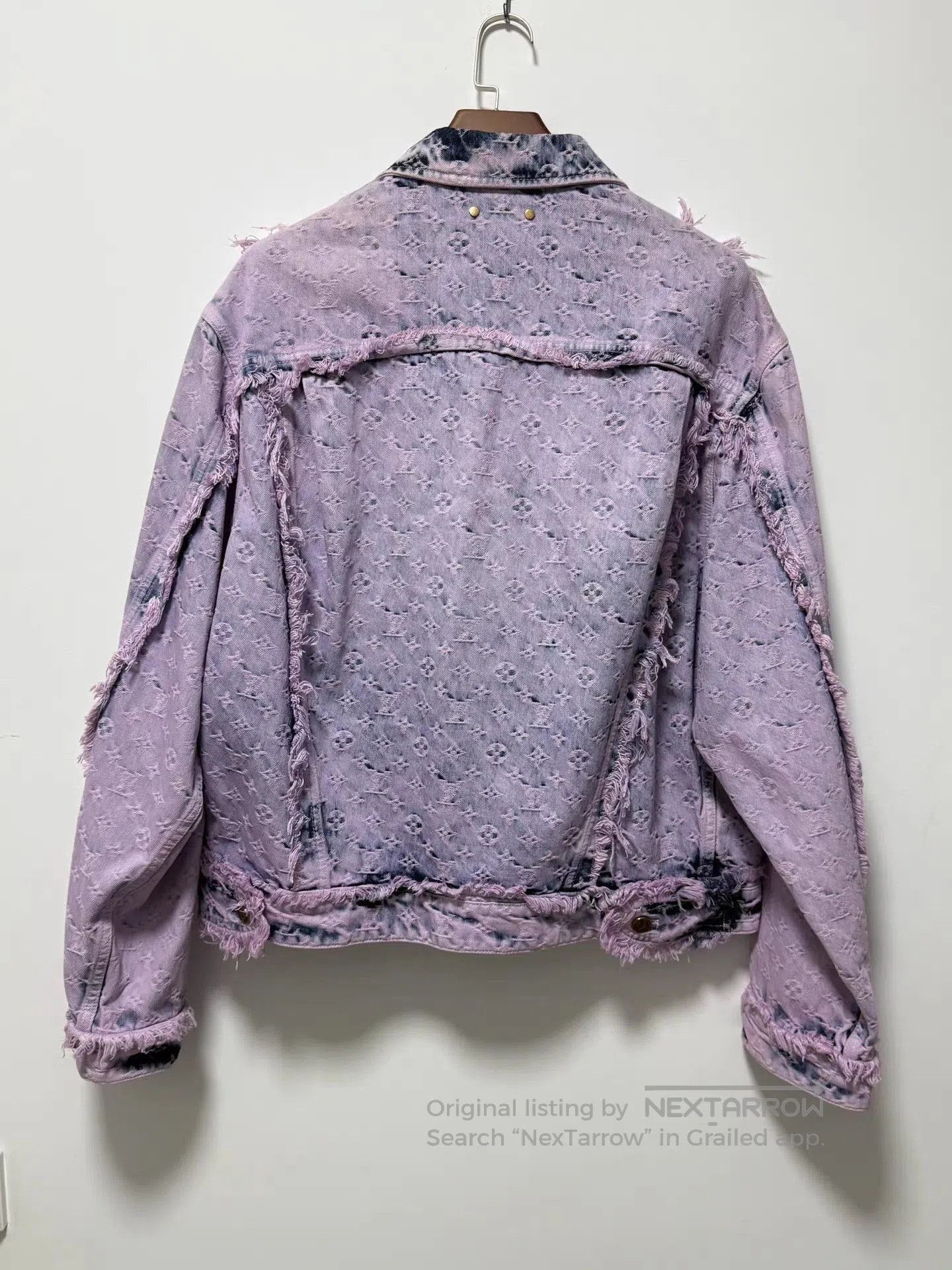 Louis Vuitton Purple Frayed Denim Jacket - XL. Size US XL / EU 56 / 4 - 2 Thumbnail