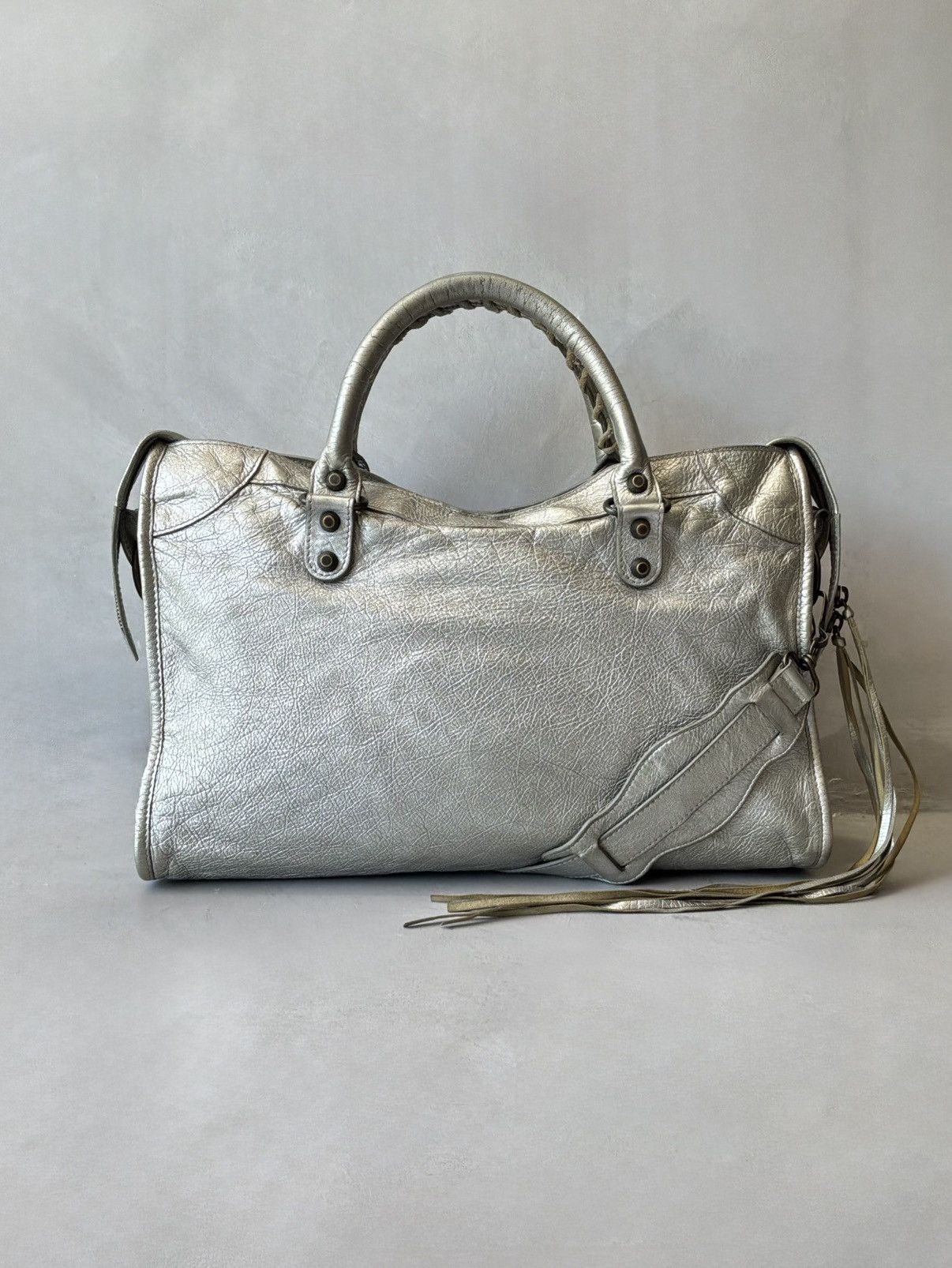 Balenciaga Balenciaga - Classic City - Metallic Silver Lambskin Bag Size ONE SIZE - 2 Thumbnail