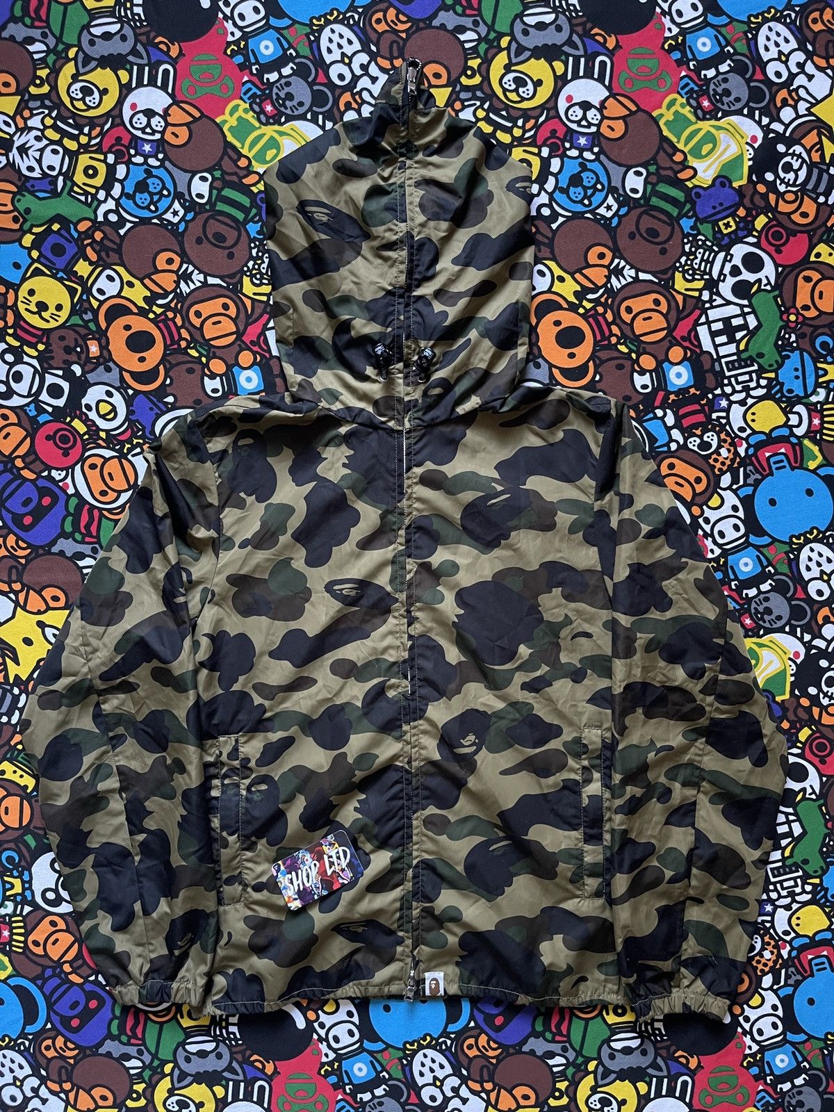 Bape A Bathing Ape OG Green Camo Windbreaker Jacket