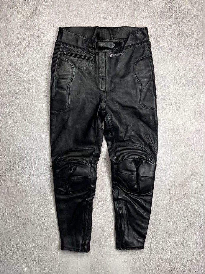 Genuine Leather × Vintage Vintage Moto Genuine Leather Avantgarde Pants Y2K XL Size US 36 / EU 52 - 1 Thumbnail
