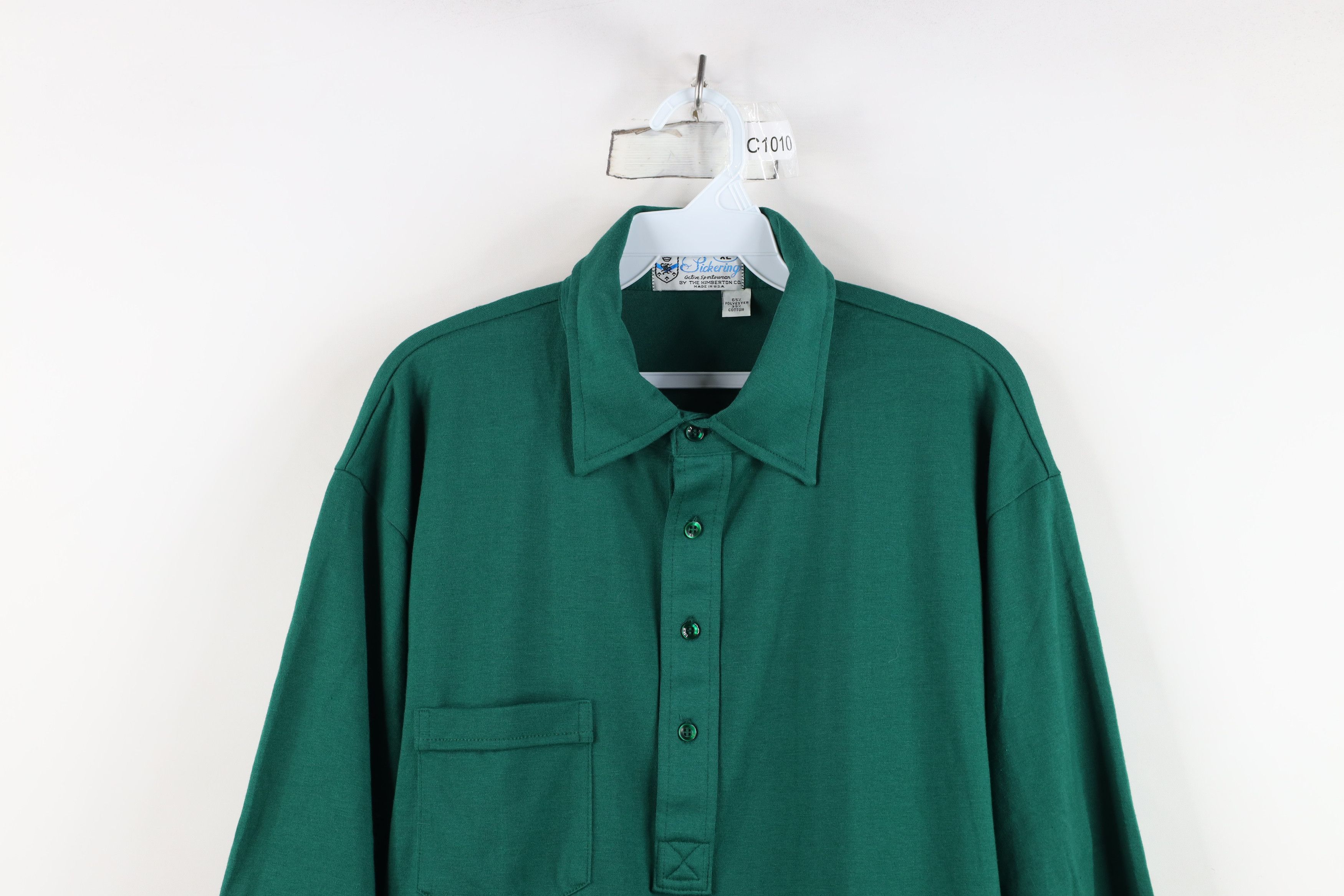 Vintage Vintage 70s Streetwear Collared Golf Polo Shirt Green USA Size US XL / EU 56 / 4 - 2 Thumbnail