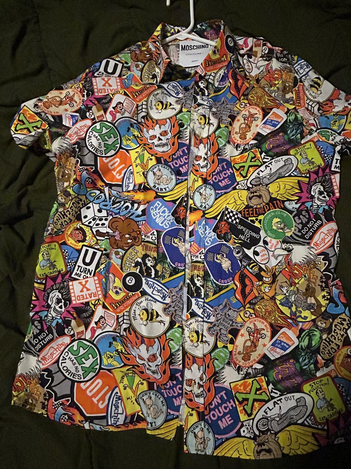 Moschino Moschino All Over Print Cotton Short Sleeve Button Up shirt Size US L / EU 52-54 / 3 - 4 Thumbnail