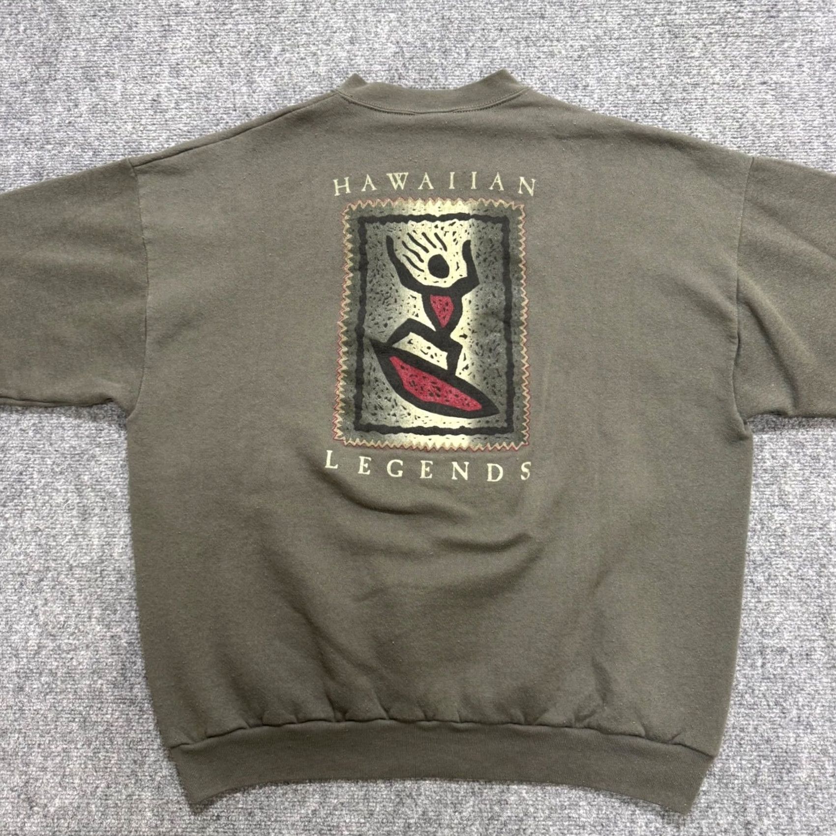 Tultex VINTAGE Tultex Hawaiian Legends Pullover Sweatshirt Mens XL Green Gray Island Sweatshirt Size US XL / EU 56 / 4 - 3 Thumbnail