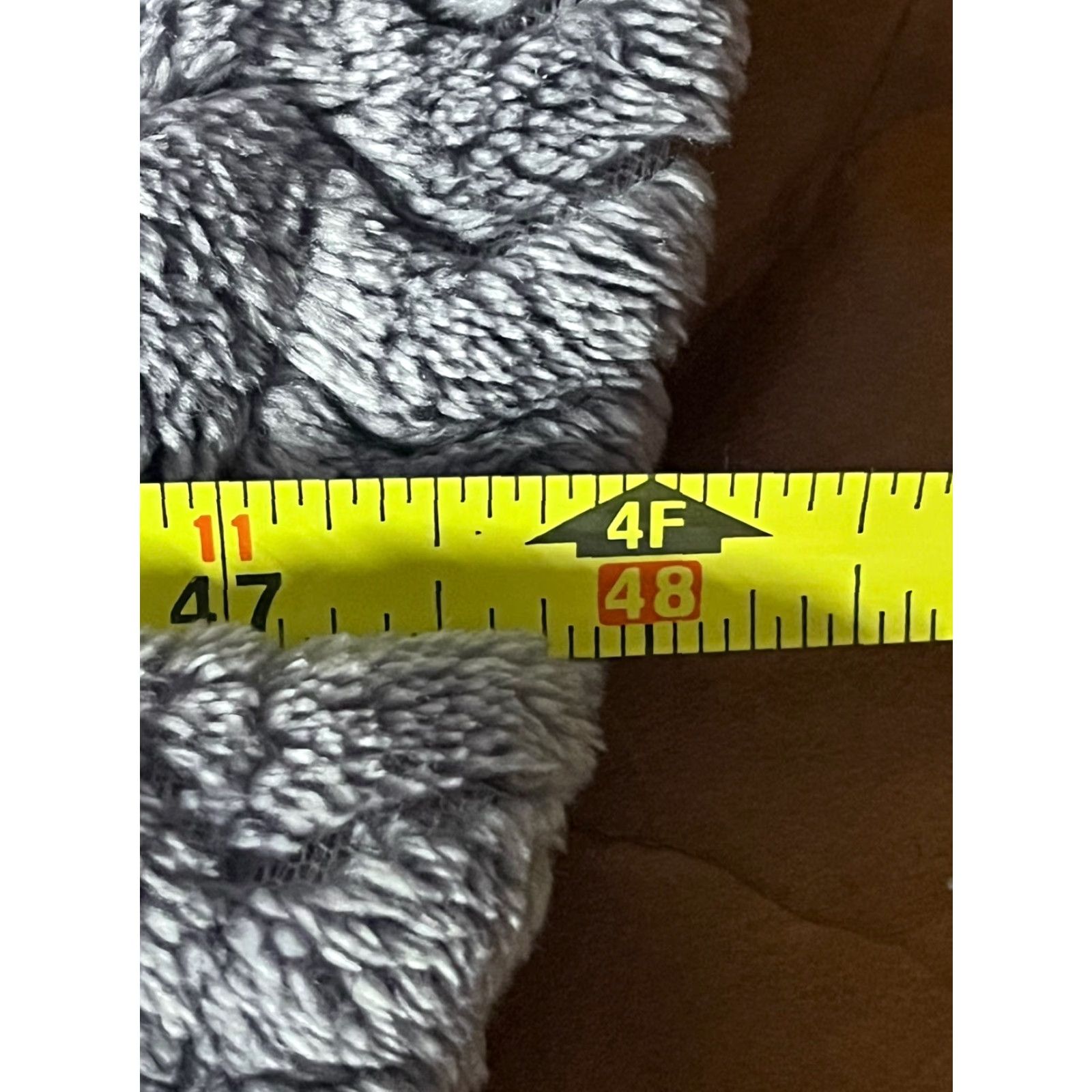 Vintage Natori Women's Long Fleece Robe with Belt and Pockets, Grey/Purple, Cozy, Regular Size Size ONE SIZE - 8 Thumbnail