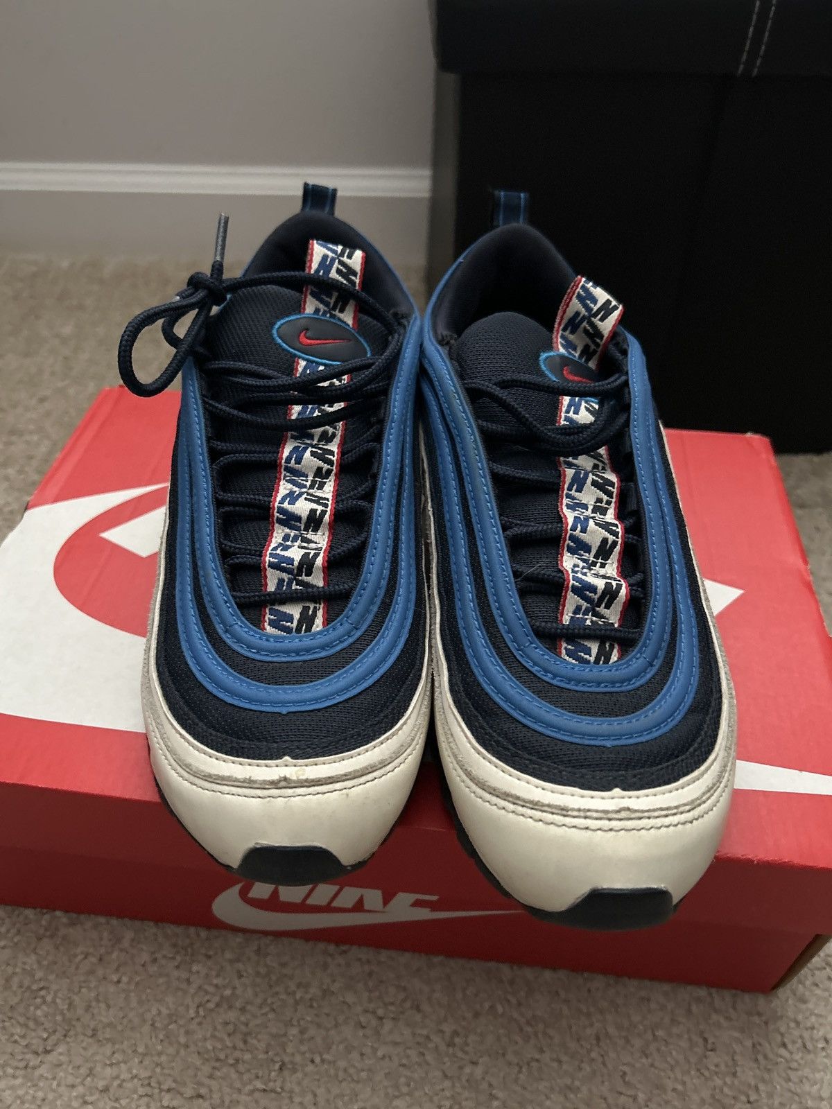 Nike Nike Air Max 97 Pull Tab Obsidian White Size US 8 / EU 41 - 3 Thumbnail