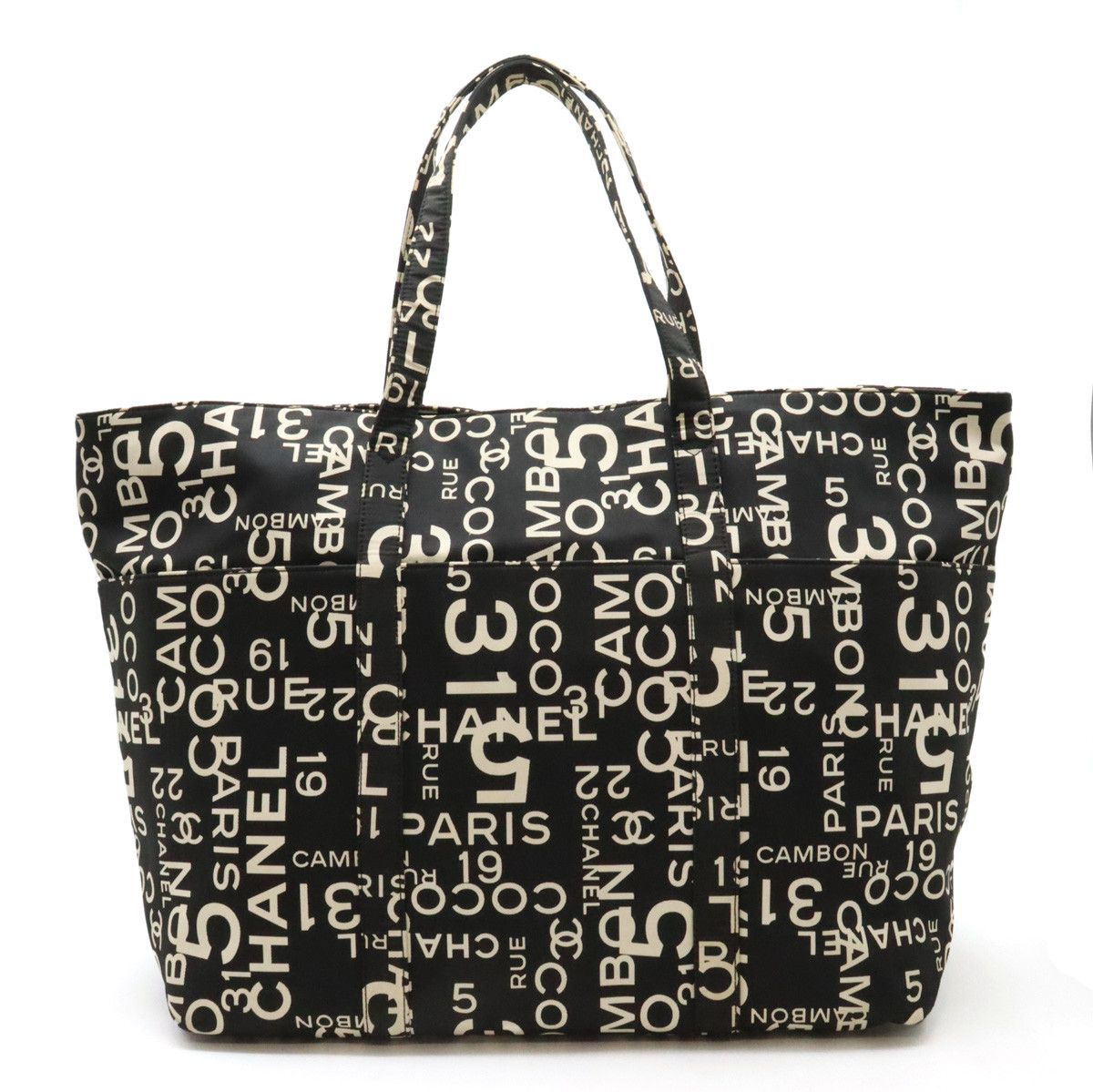 Chanel Chanel Chanel Canvas Plastic Chain Logo Tote Bag Canvas Tote Bag in Very Good Condition Size ONE SIZE - 1 Thumbnail