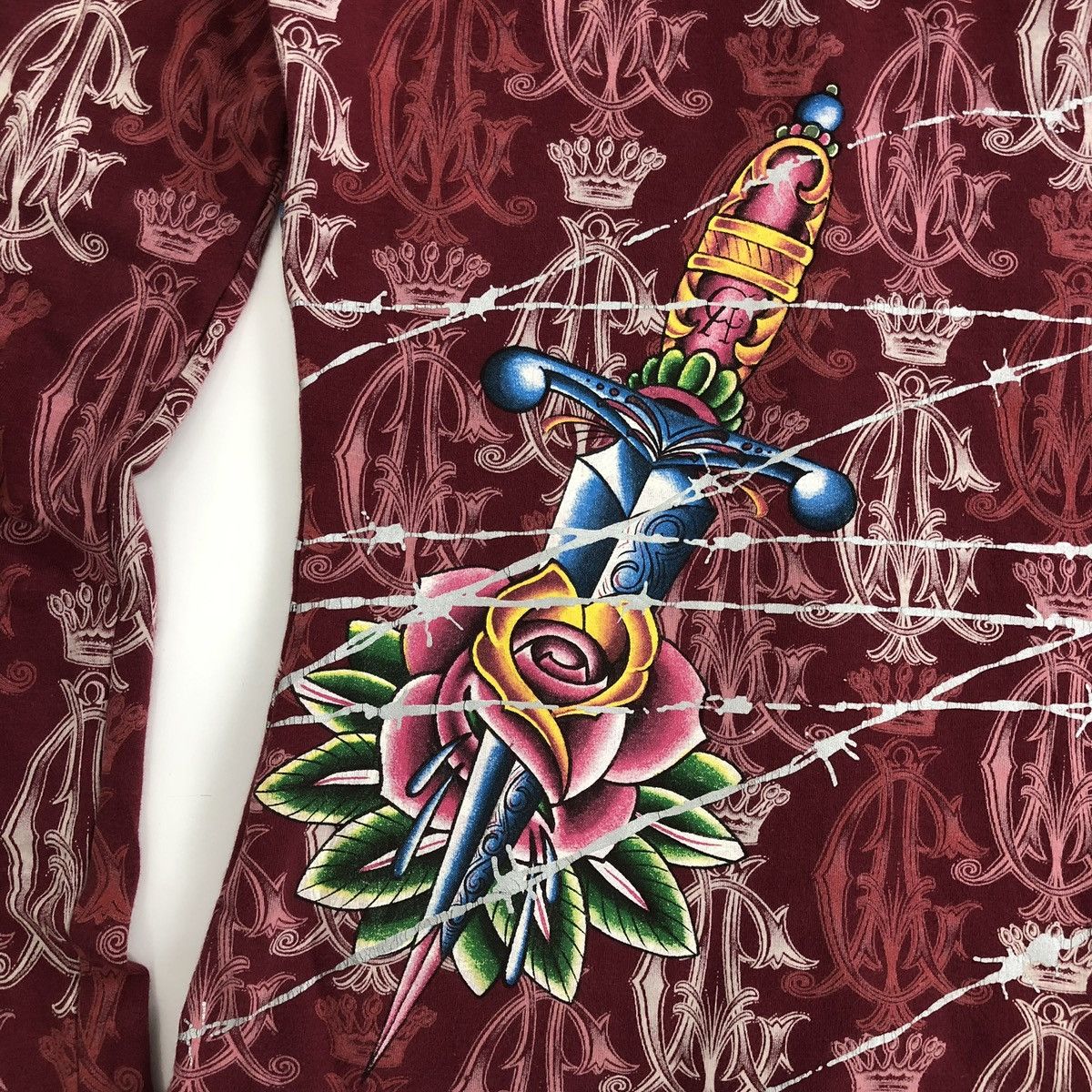 Ed Hardy 2000s Christian Audigier Ed Hardy Grunge Women Zip Hoodie Size US S / EU 44-46 / 1 - 13 Thumbnail