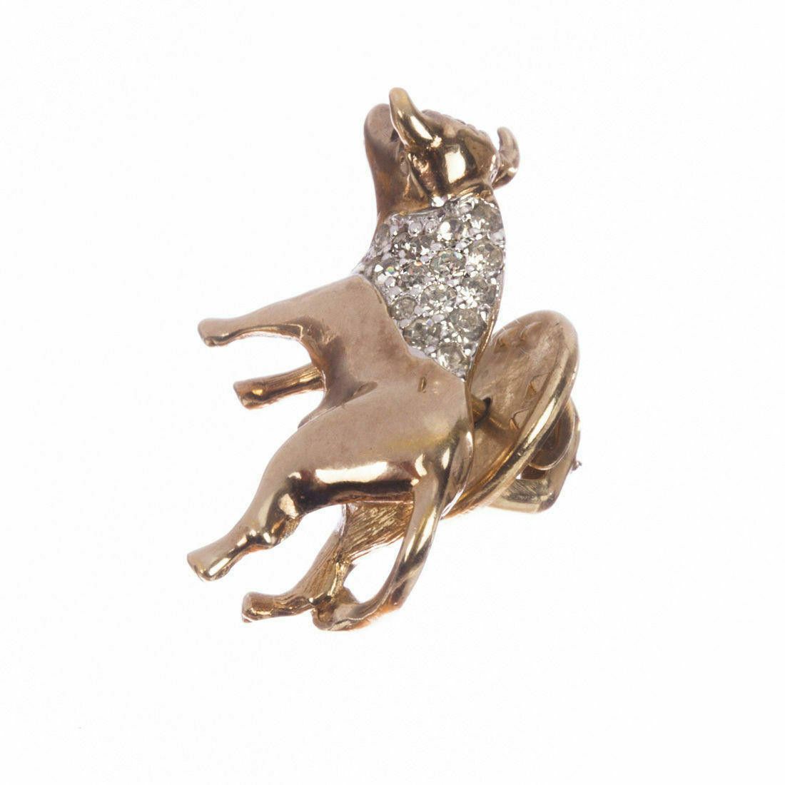 Designer Panetta Rhinestone Bull Pin Size ONE SIZE - 2 Thumbnail