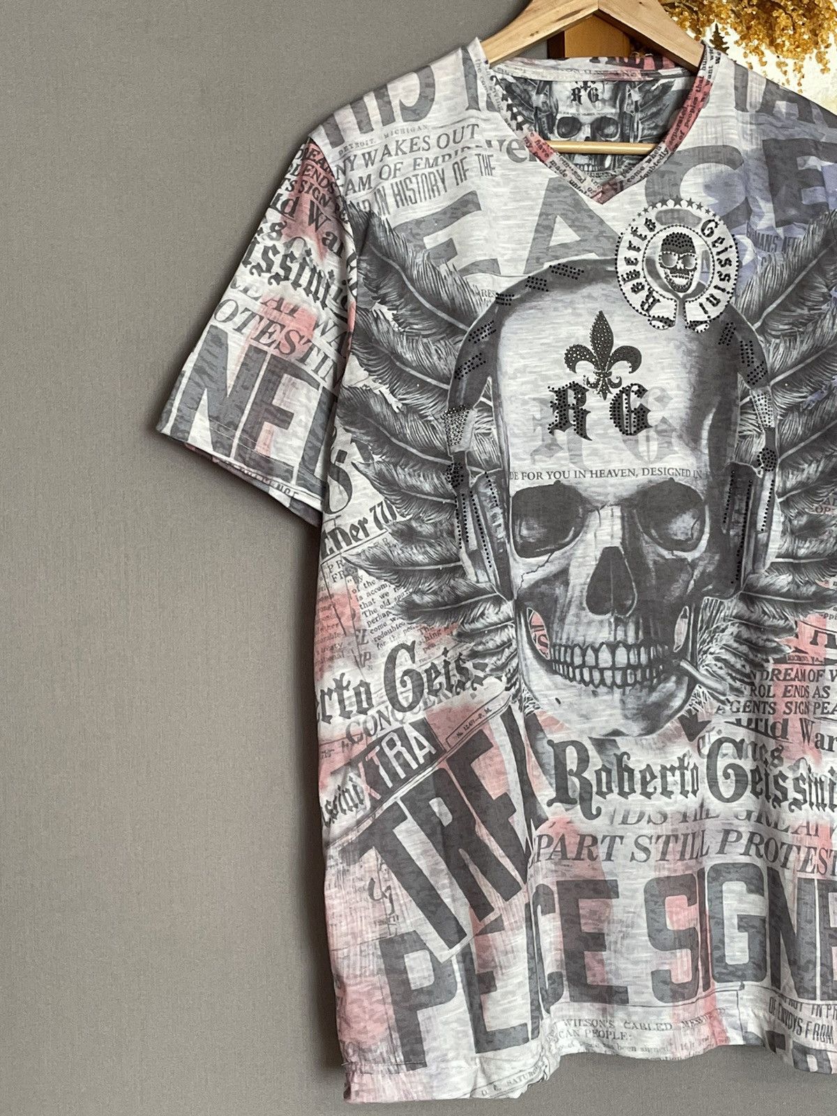 Vintage Affliction Rock Revival Skull Tribal All Over Print Tee y2k Size US L / EU 52-54 / 3 - 3 Thumbnail