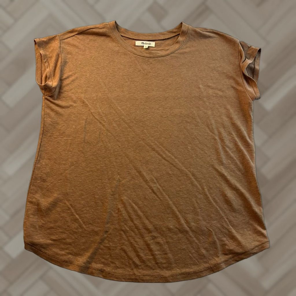 Madewell Madewell Linen Blend Short Sleeve Top Women's XS Tan Brown Shirt Blouse Adult XS Brown Linen Blend Madewell Shirt Womens XS Brown 1960s? Size XS / US 0-2 / IT 36-38 - 1 Thumbnail