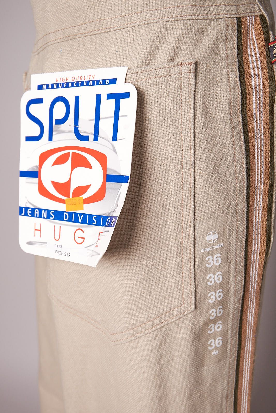 Split 1990s Deadstock Split Skateboarding Tan Baggy Pants Size US 36 / EU 52 - 6 Thumbnail