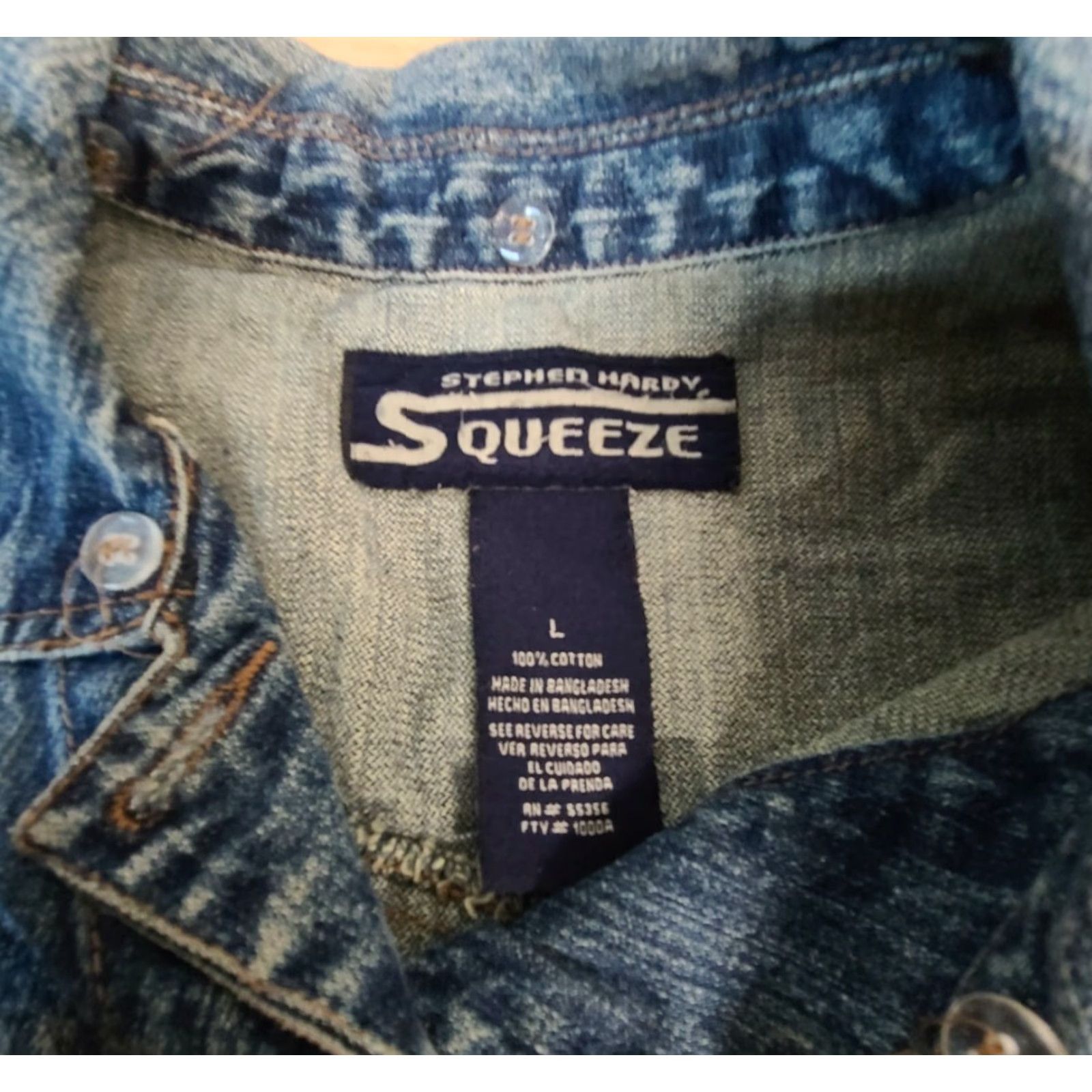 Vintage VINTAGE Squeeze Womens Denim Jean Jacket Button Up Size Large Blue Jeans Jacket Size 36" / US 14 / IT 50 - 3 Thumbnail